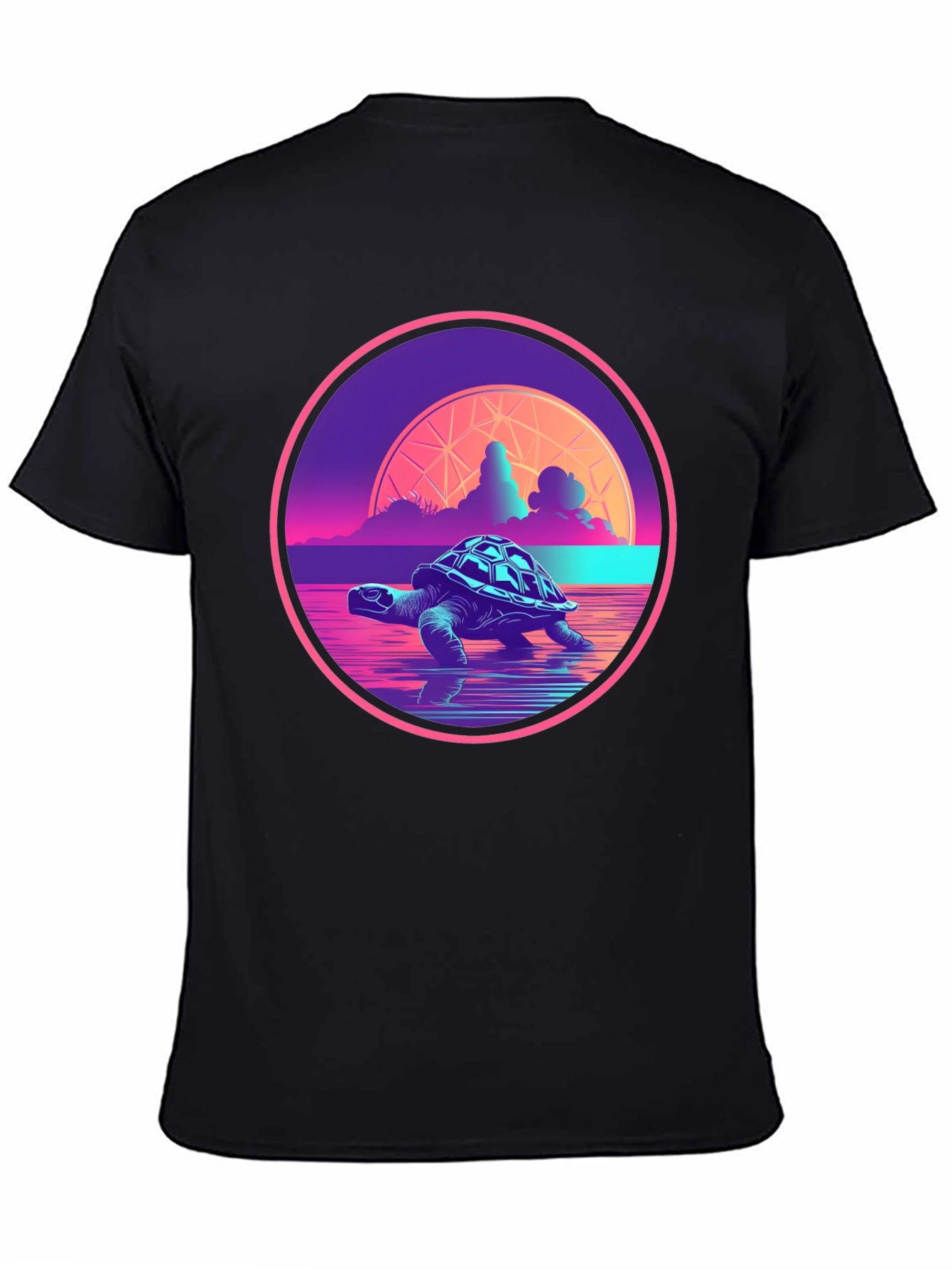 Retro Turtle T-Shirt - Synthwave Ocean Design