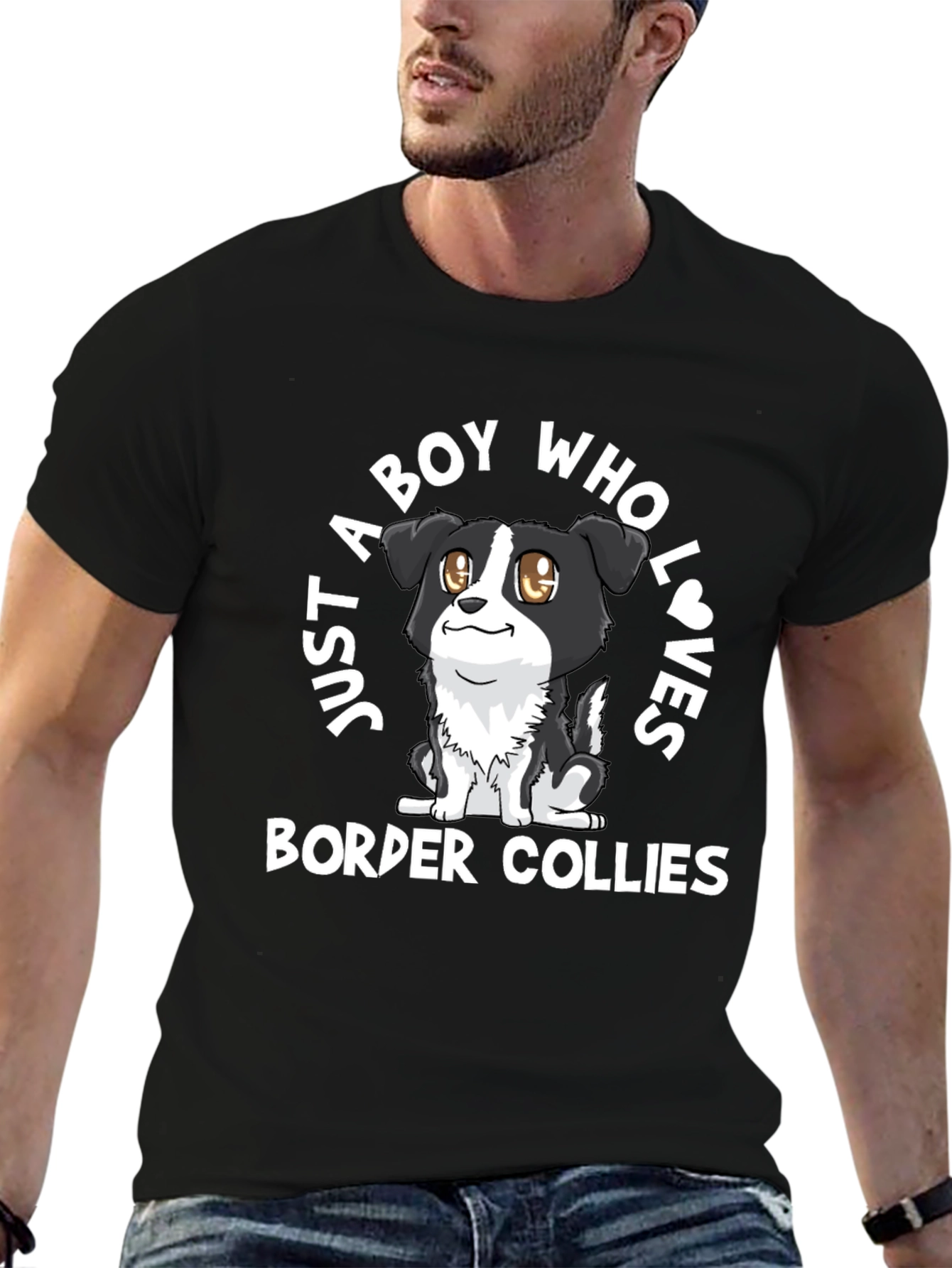 Boy Who Loves Border Collies Graphic Tee