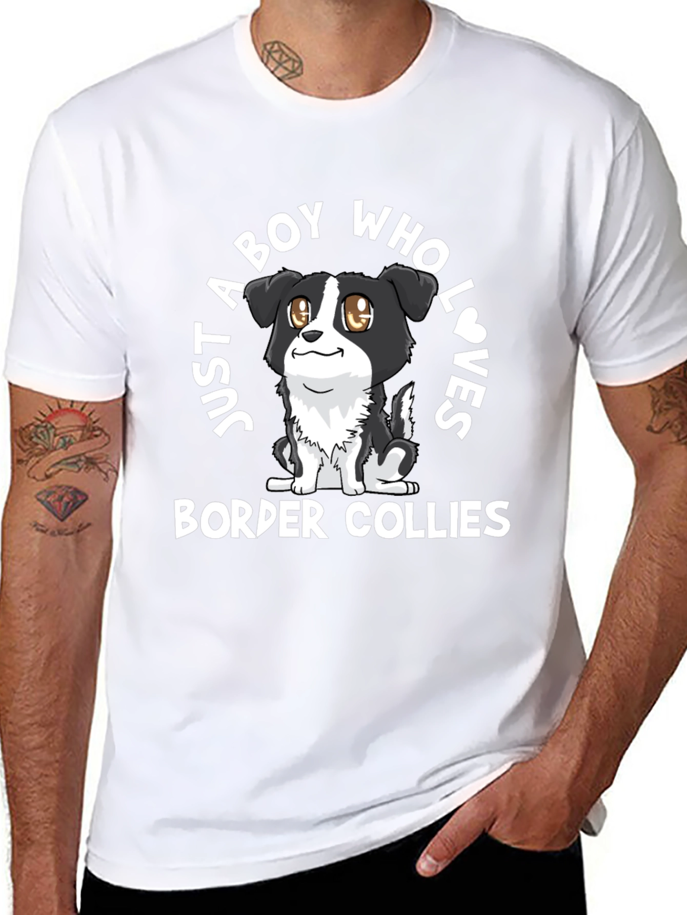 Boy Who Loves Border Collies Graphic Tee