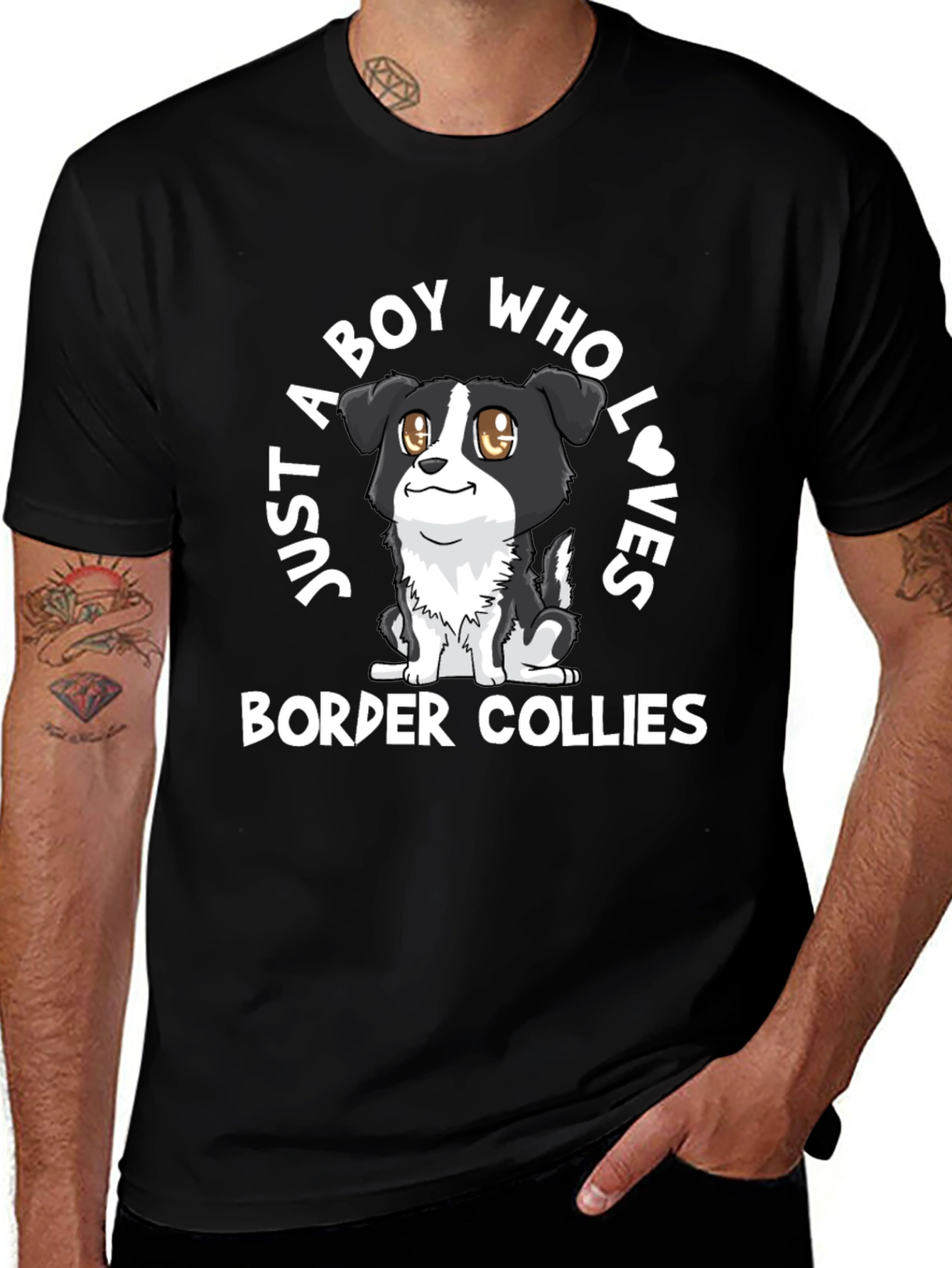 Boy Who Loves Border Collies Graphic Tee