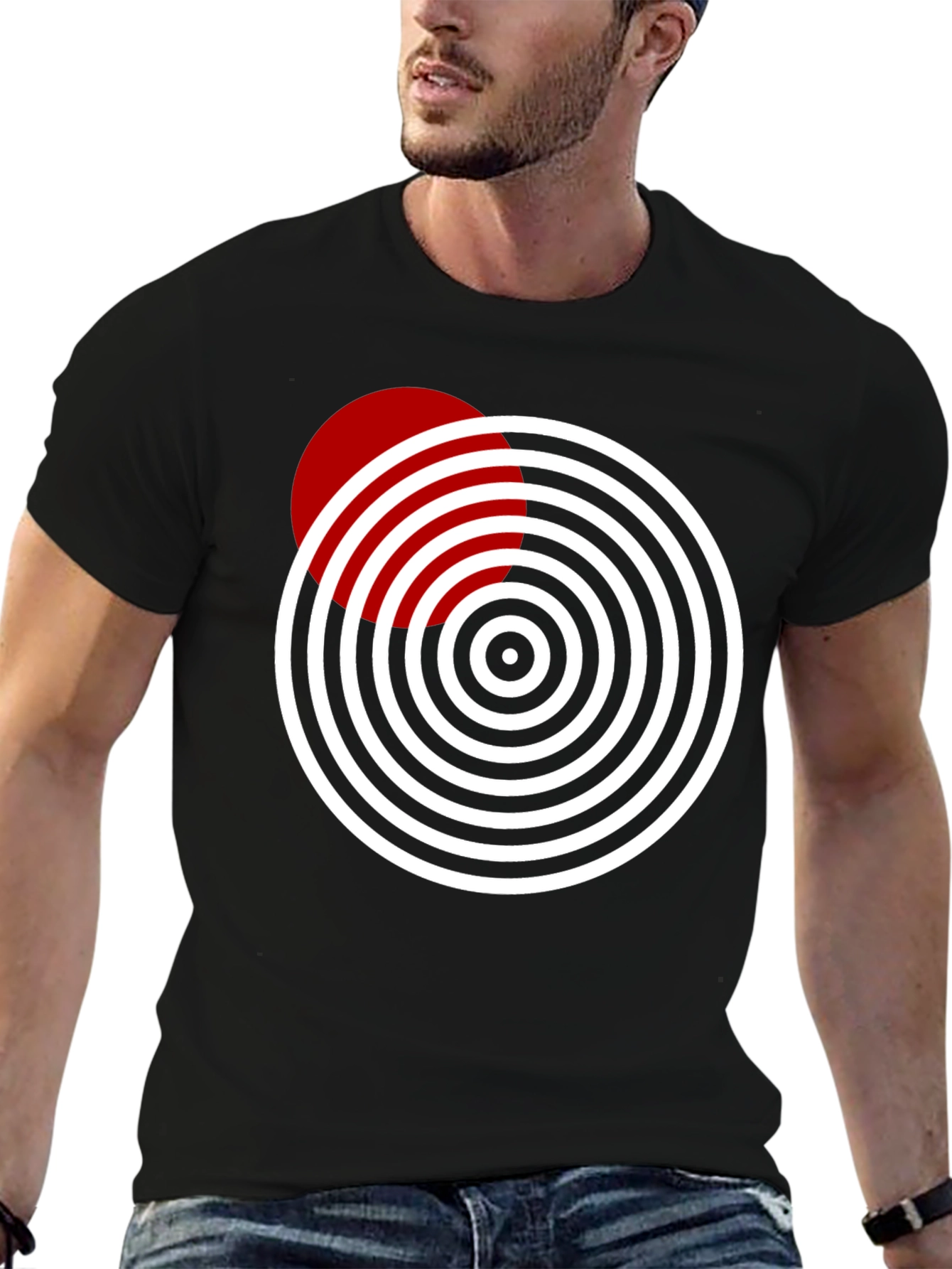 Geometric Circle Design Tee - Stylish & Modern