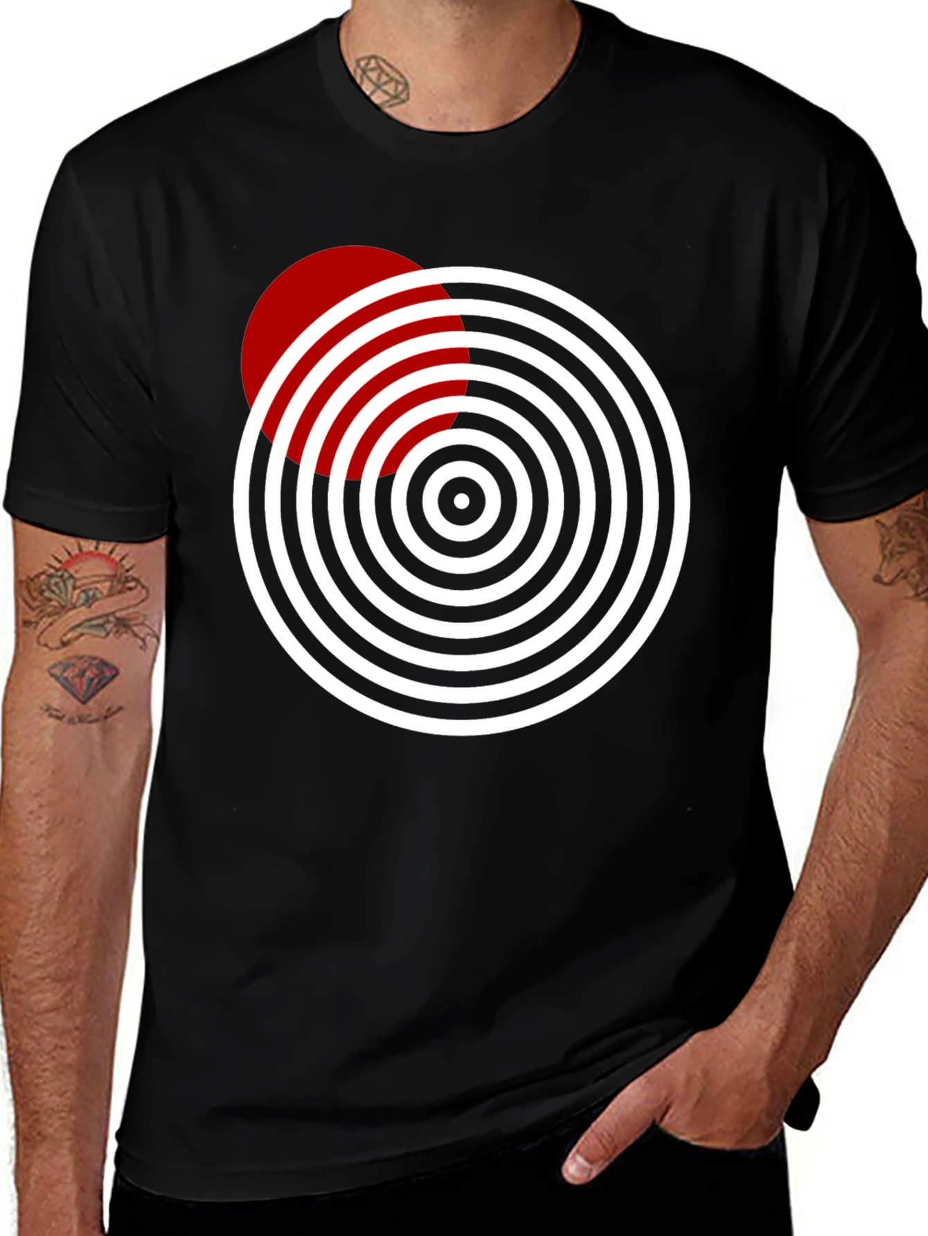 Geometric Circle Design Tee - Stylish & Modern
