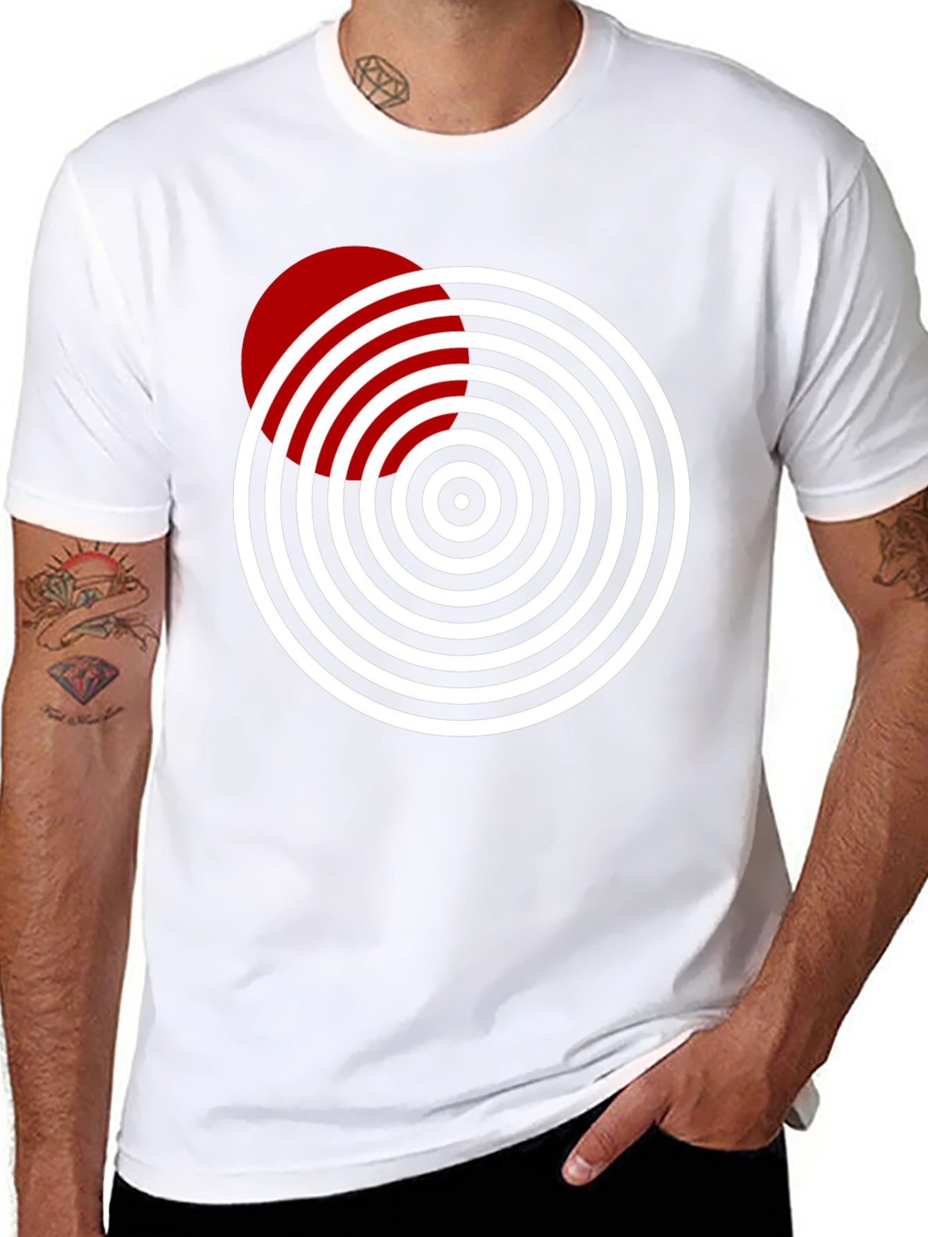 Geometric Circle Design Tee - Stylish & Modern