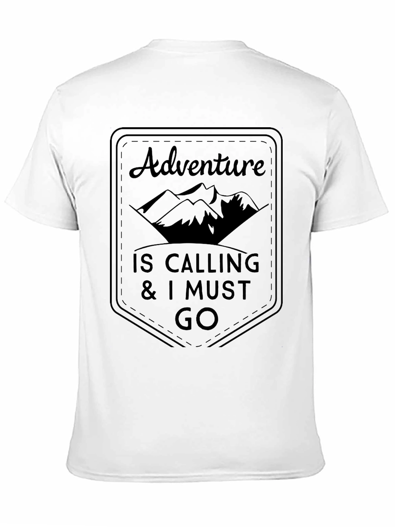 Adventure Awaits Black T-Shirt - Mountain Design