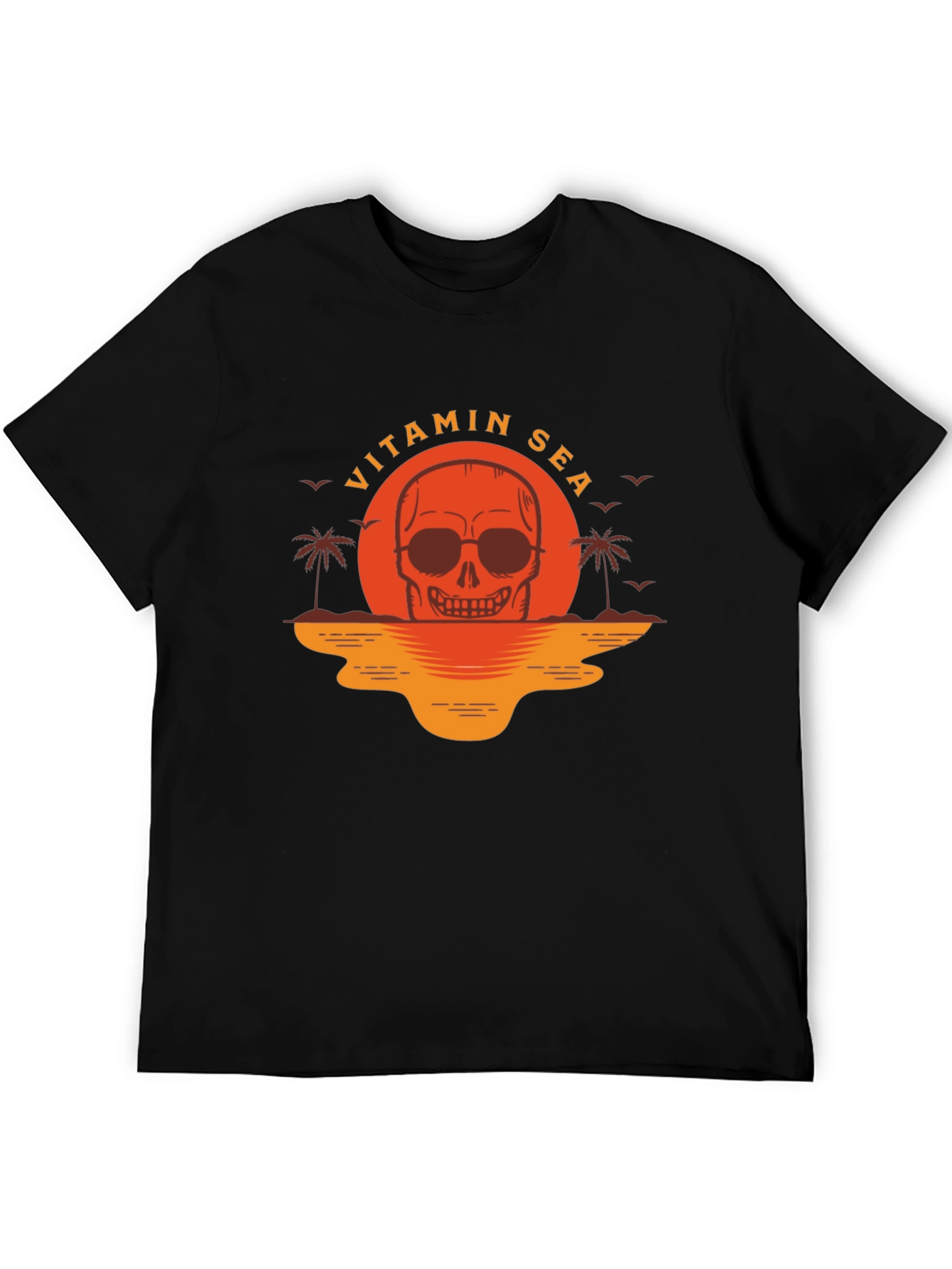 Vitamin Sea Skull Graphic T-Shirt - Black