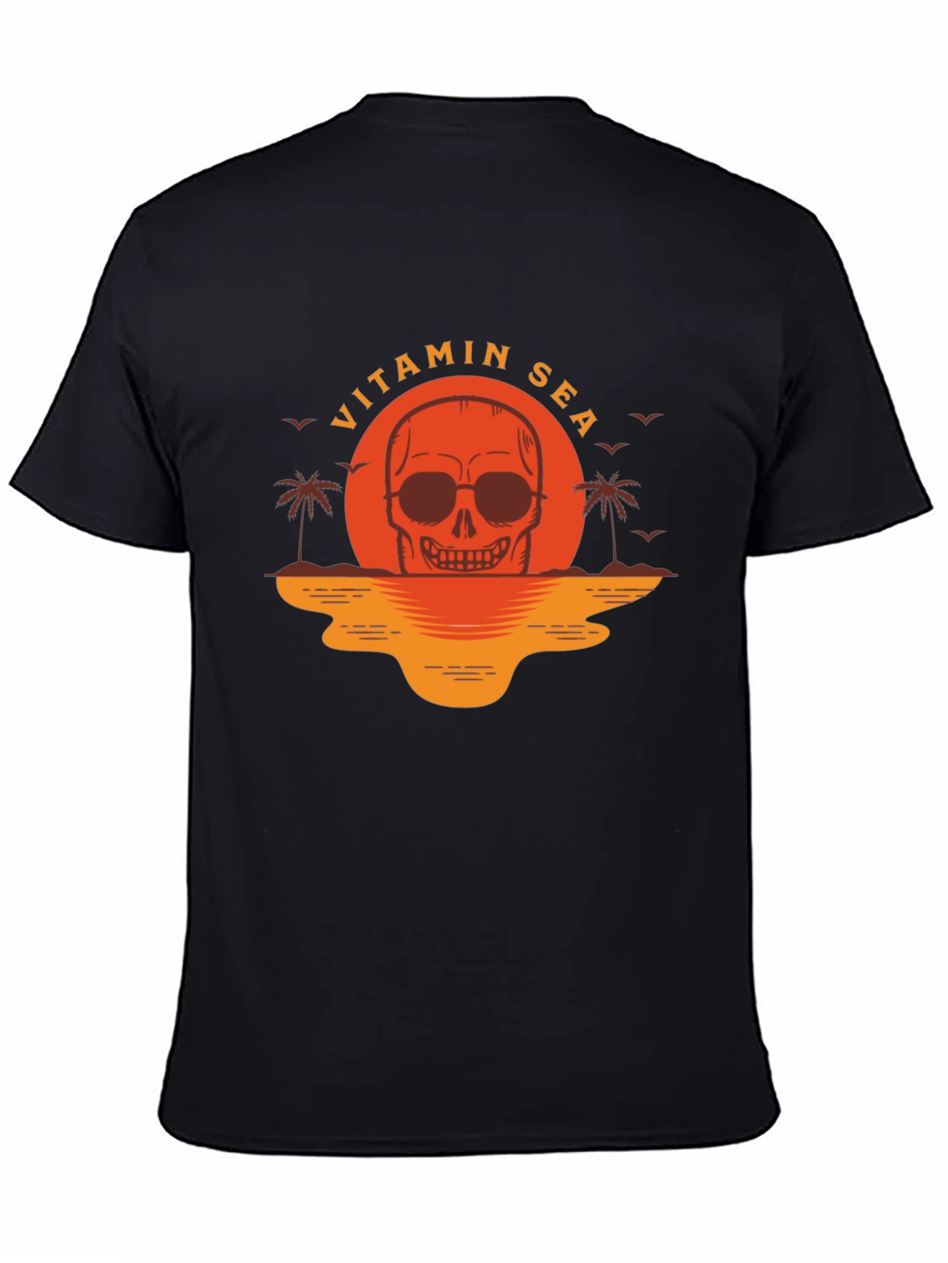 Vitamin Sea Skull Graphic T-Shirt - Black