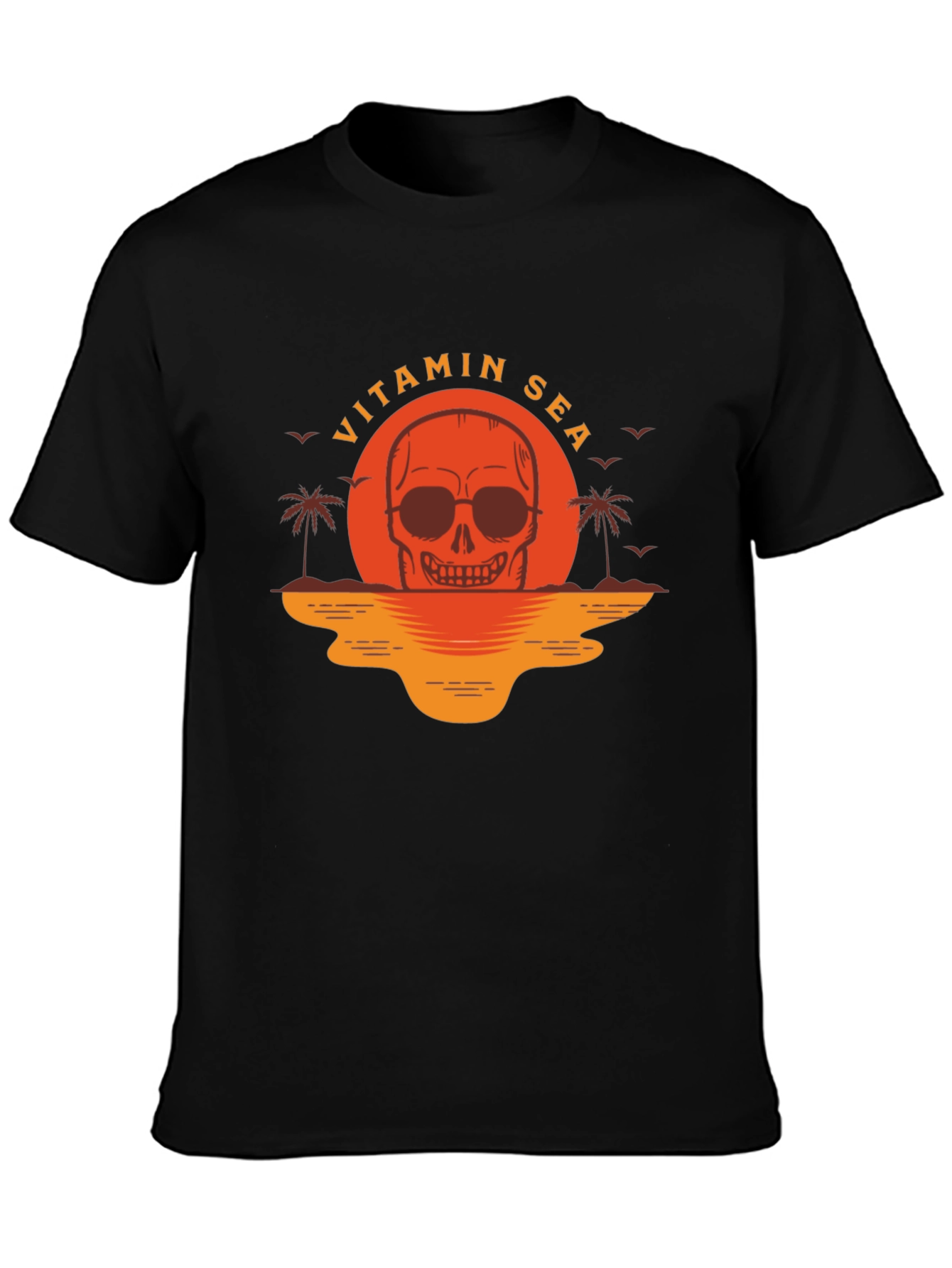 Vitamin Sea Skull Graphic T-Shirt - Black