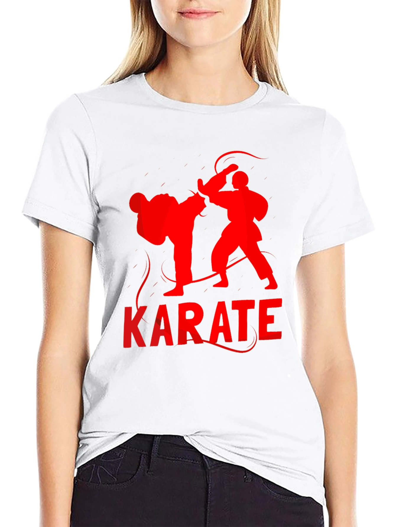 Karate Silhouette Graphic Tee - Black T-Shirt