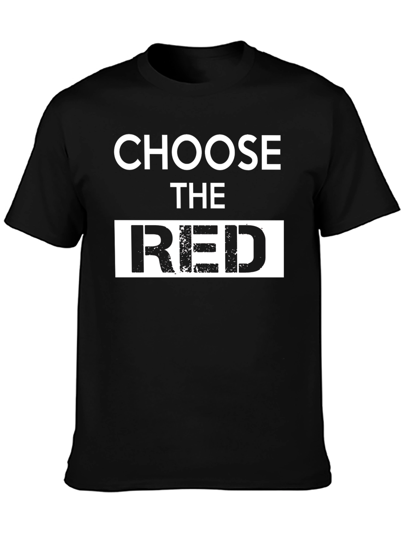 Choose The Red Graphic Tee - Stylish Black T-Shirt