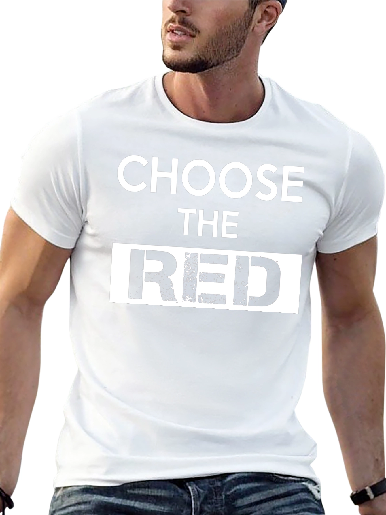 Choose The Red Graphic Tee - Stylish Black T-Shirt