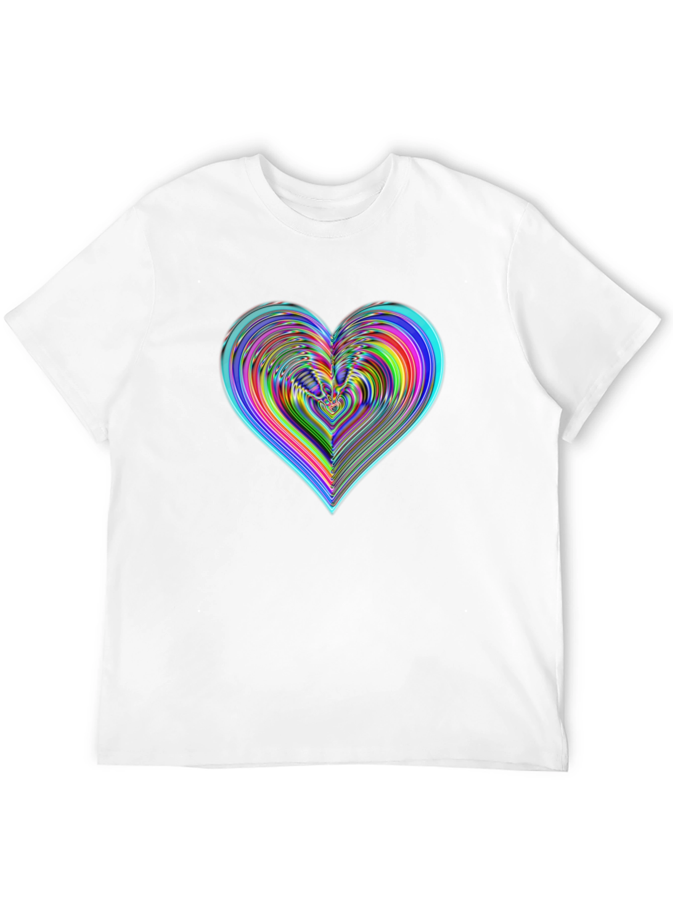 Vibrant Heart Graphic Tee - Stylish Black Cotton T-Shirt