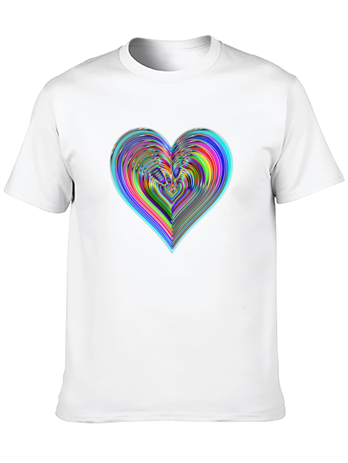Vibrant Heart Graphic Tee - Stylish Black Cotton T-Shirt