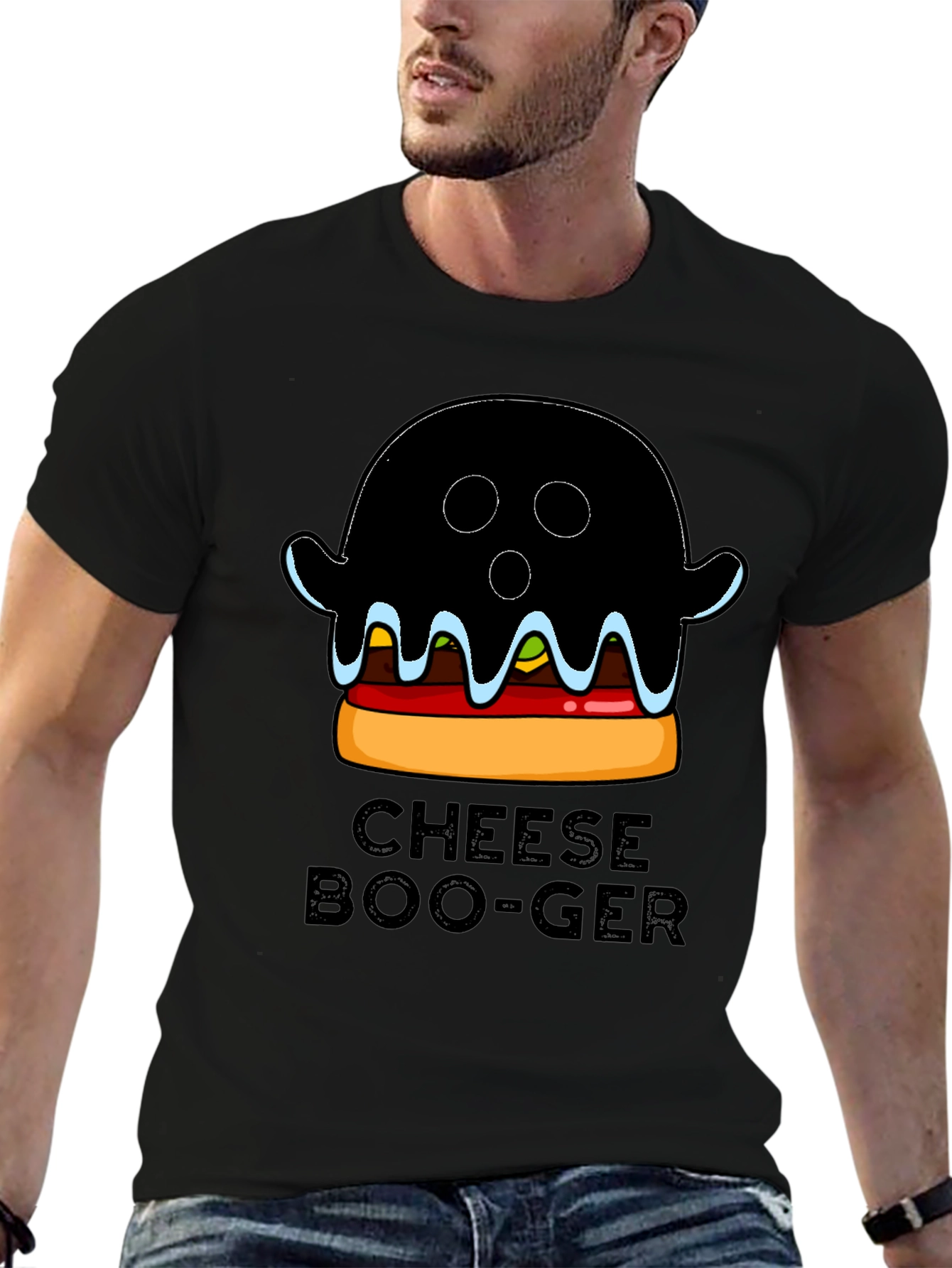 Cheese Boo-Ger Funny Halloween Ghost Burger T-Shirt