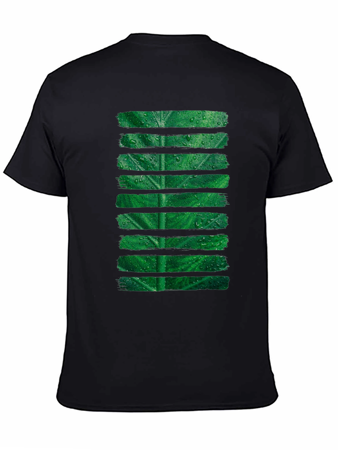 Green Leaf Stripe Graphic T-Shirt