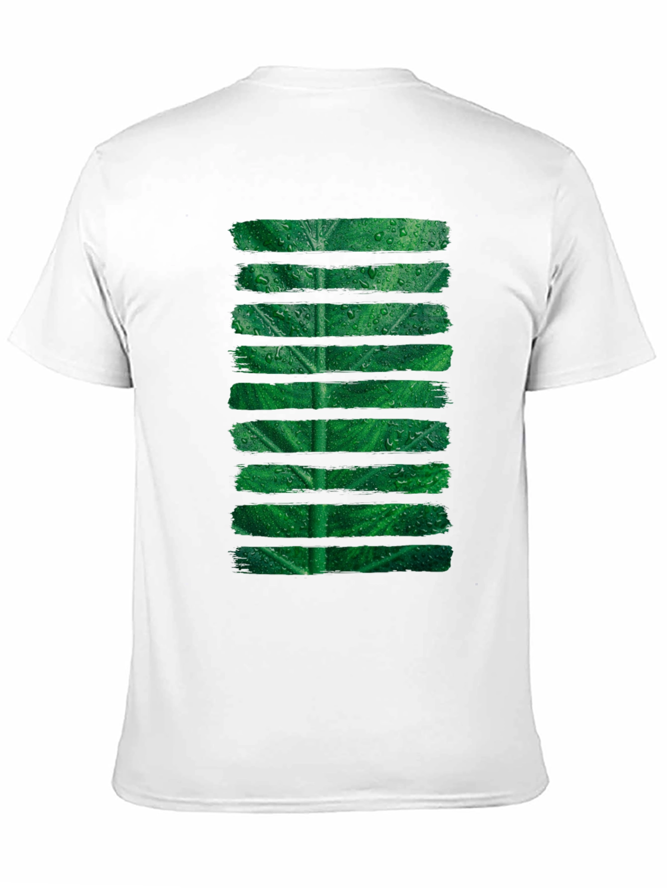 Green Leaf Stripe Graphic T-Shirt