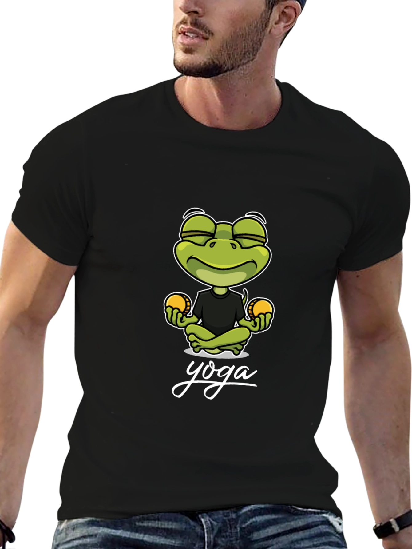 Yoga Frog Graphic Tee - Meditating Humor