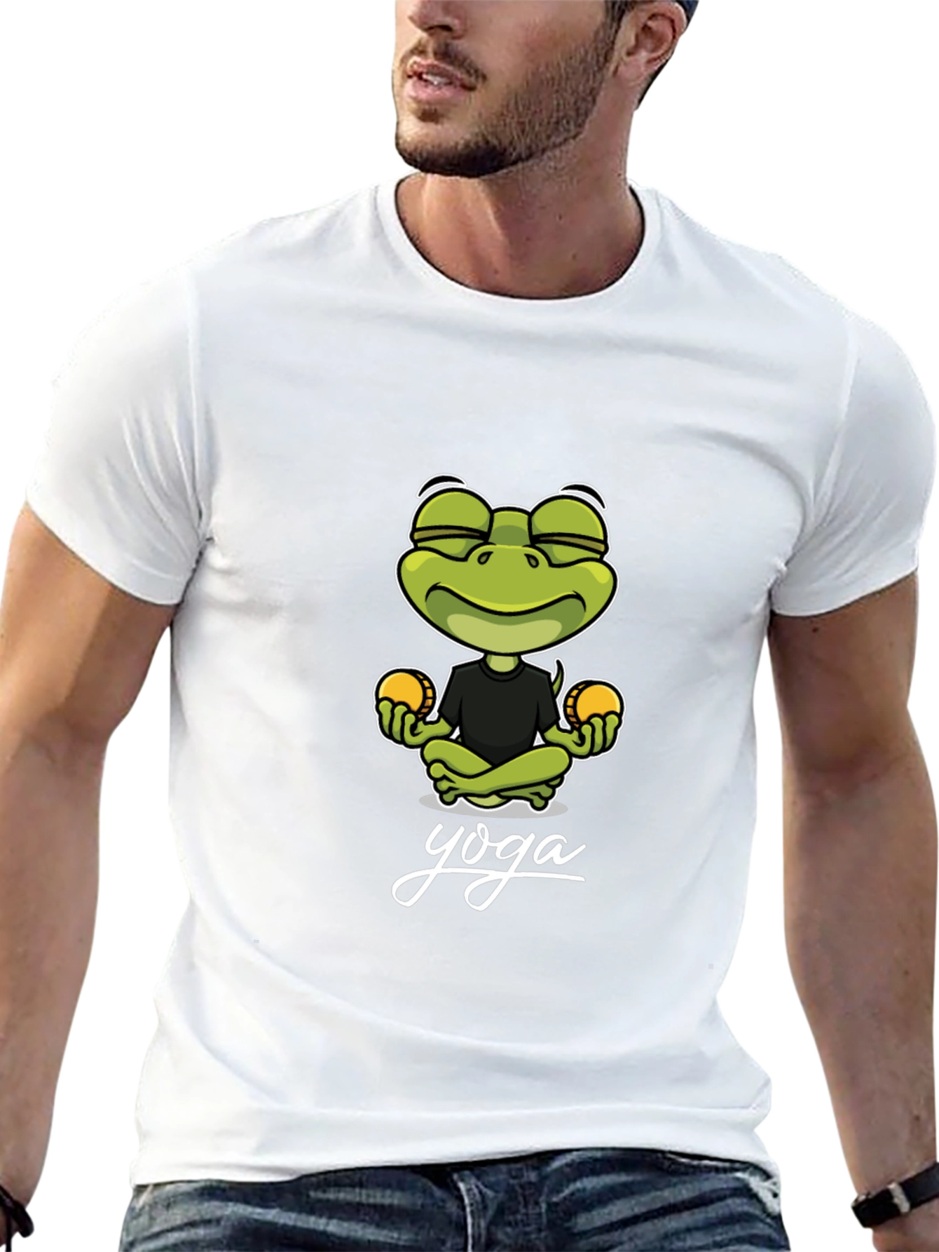 Yoga Frog Graphic Tee - Meditating Humor
