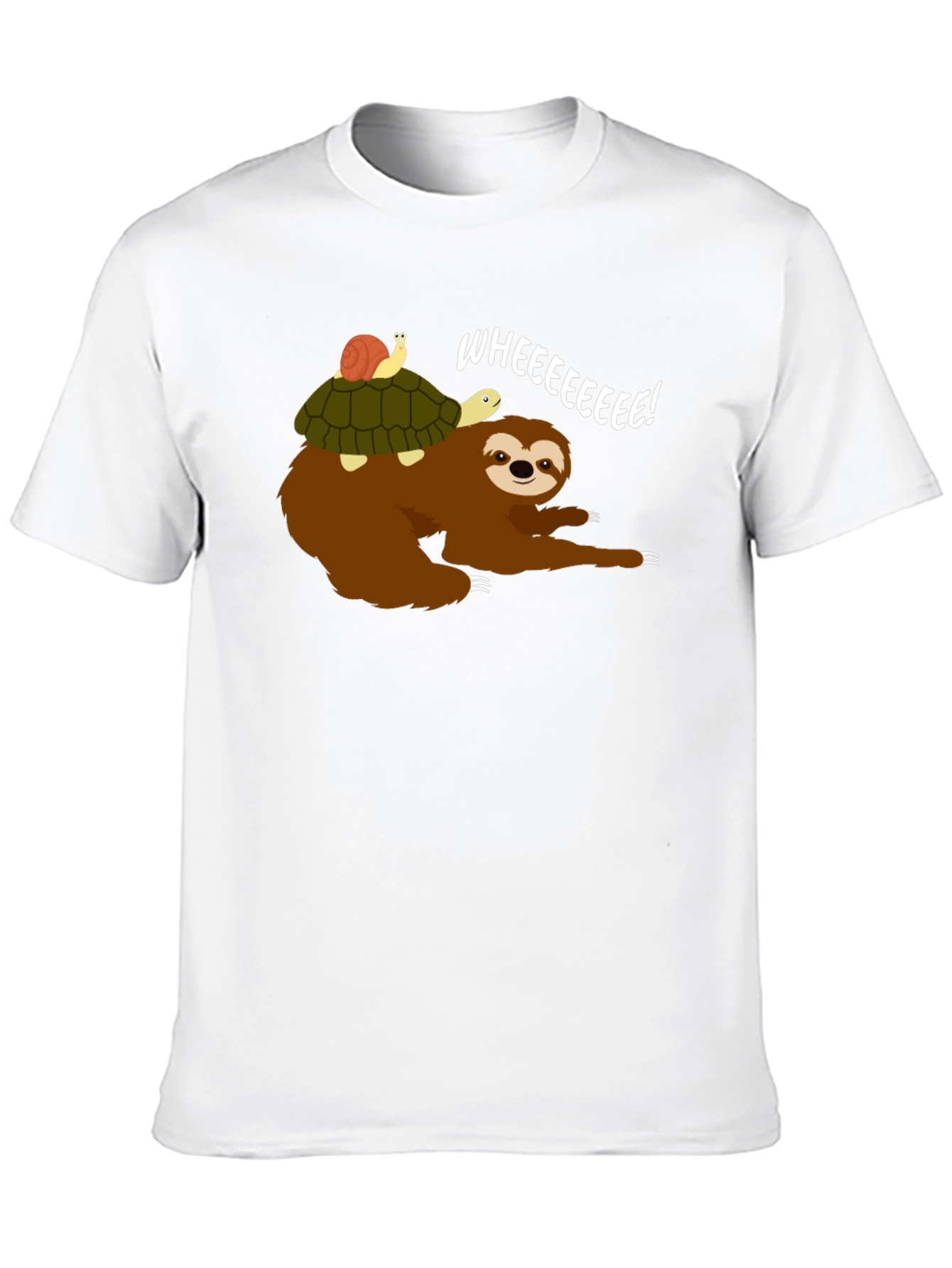 Sloth Turtle and Snail Tee: Wheeeeeeee!