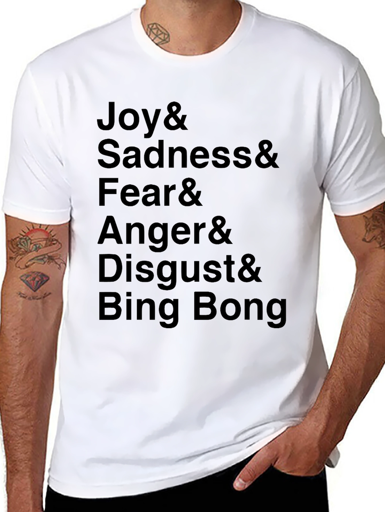 Inside Out Emotion Character Black T-Shirt