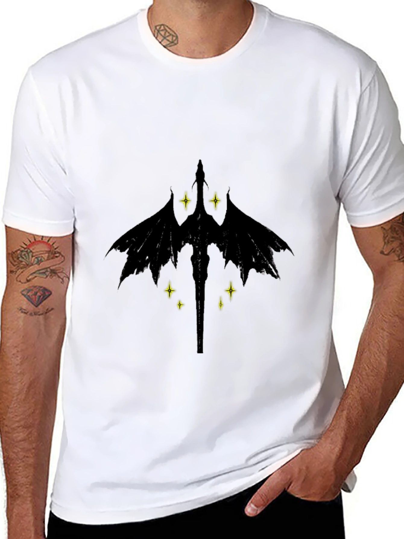 Dragon Emblem Graphic Black T-Shirt