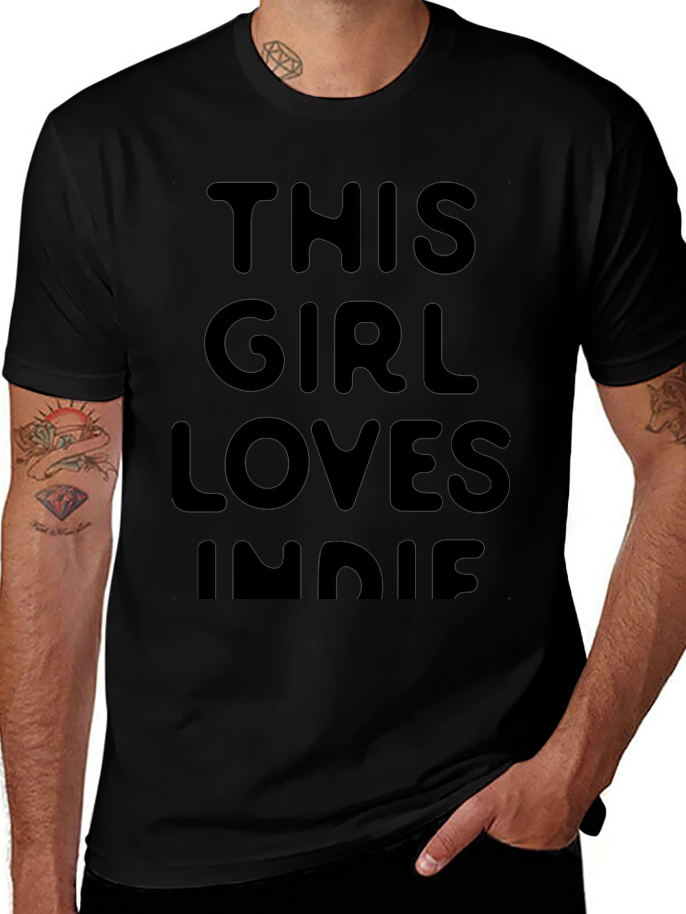 This Girl Loves Indie Black T-Shirt