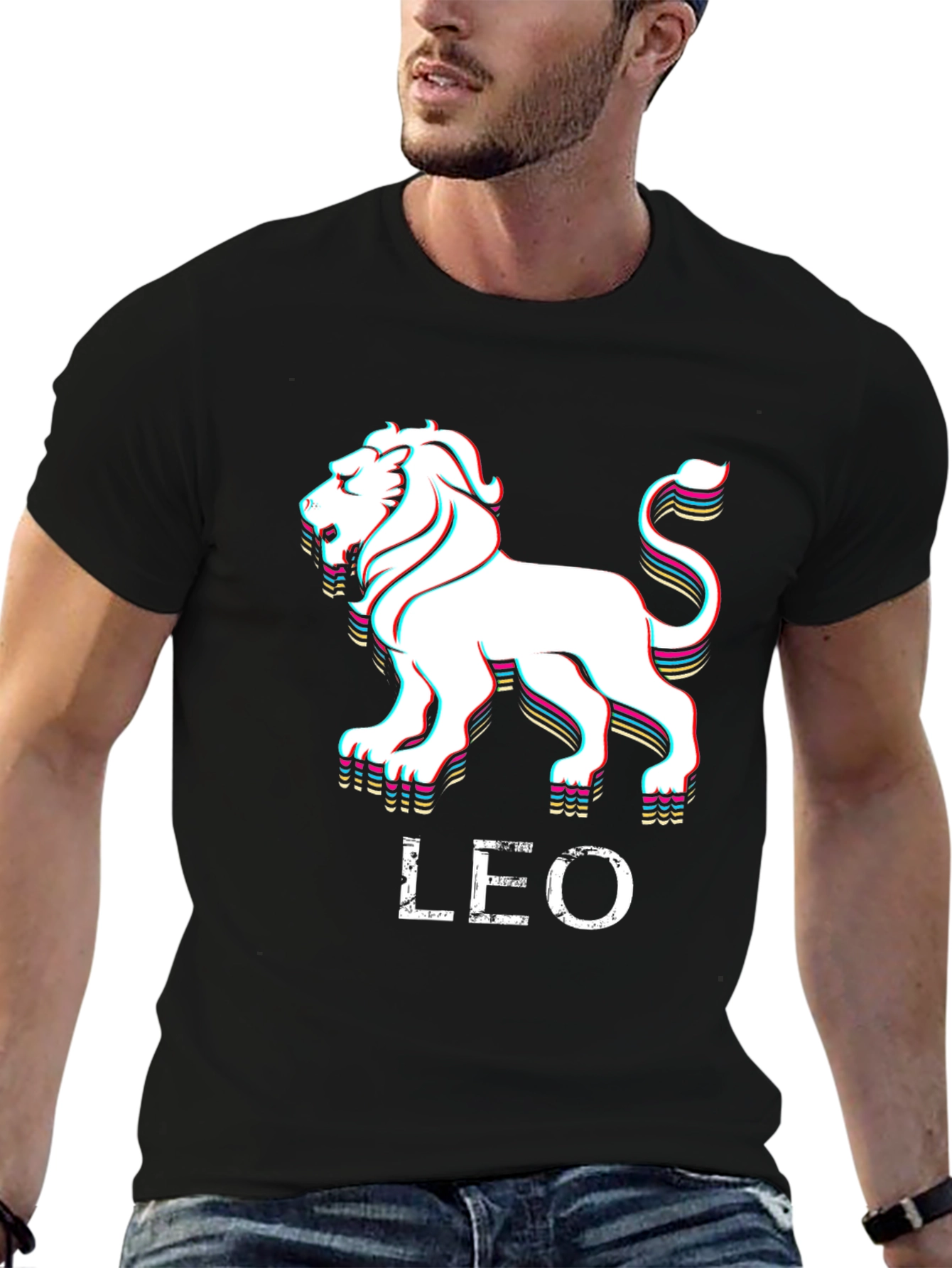Leo Zodiac Graphic T-Shirt - Black Cotton Tee