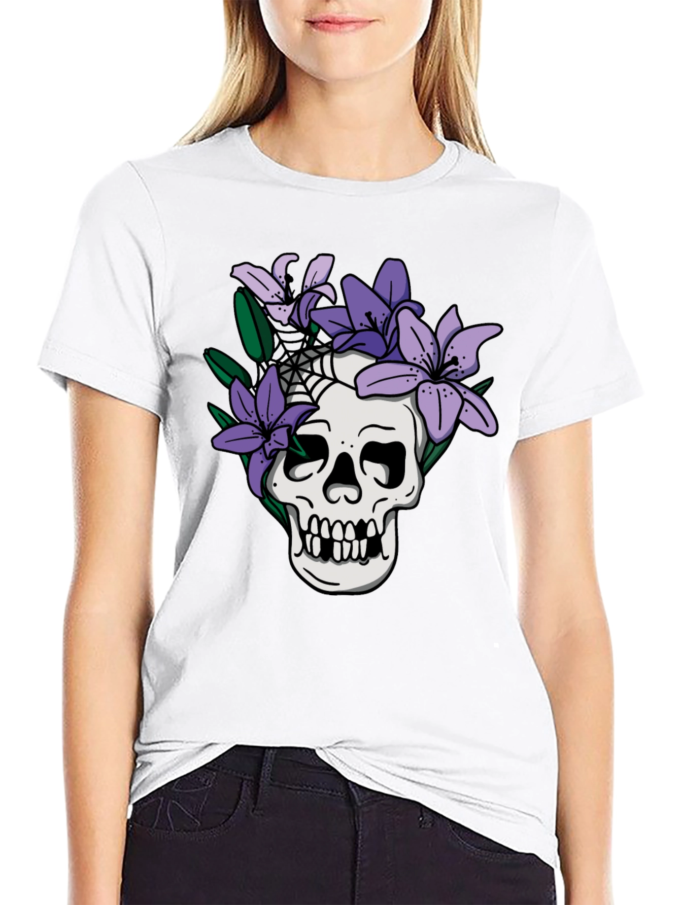 Skull & Lilies Graphic Tee