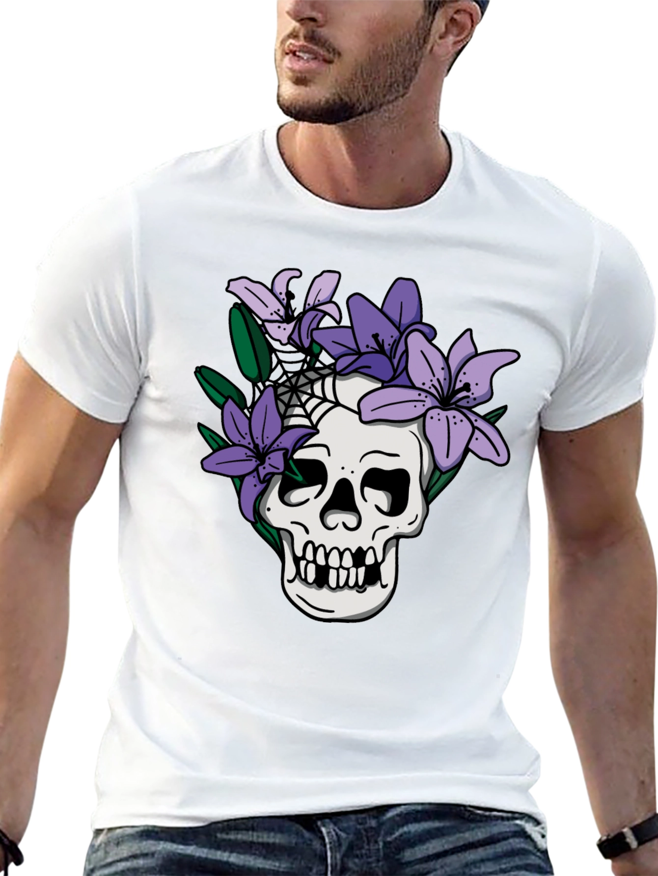 Skull & Lilies Graphic Tee