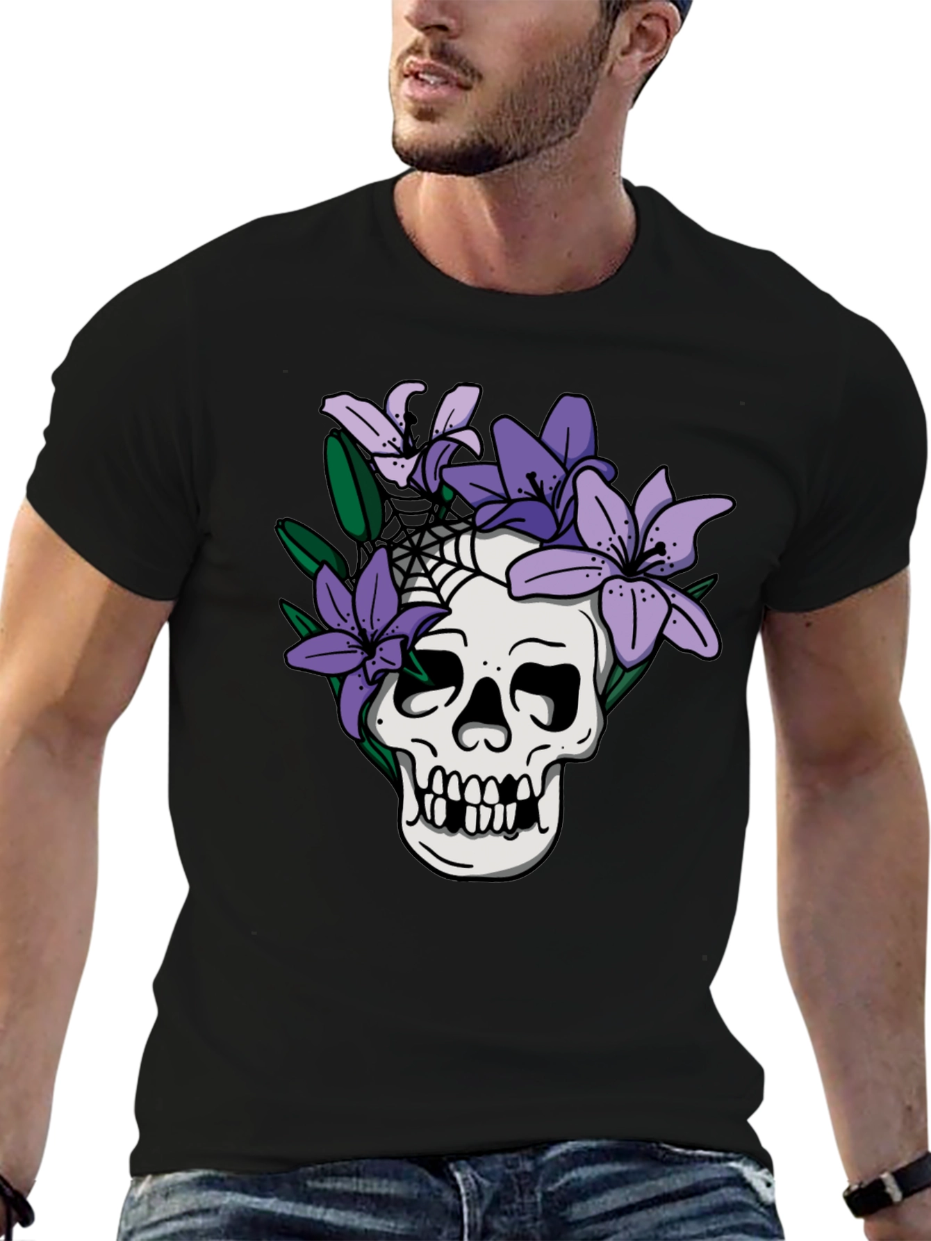 Skull & Lilies Graphic Tee