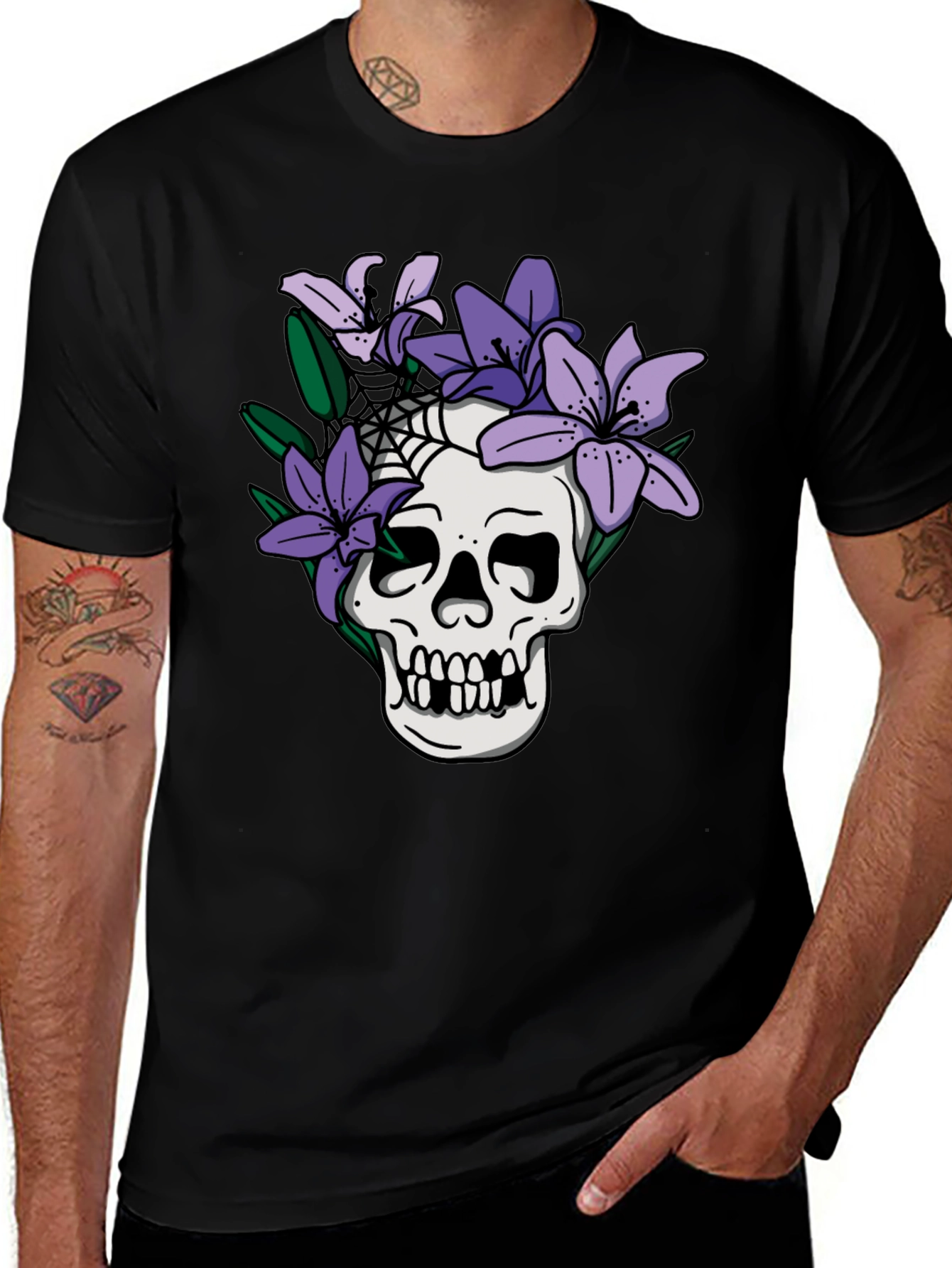 Skull & Lilies Graphic Tee