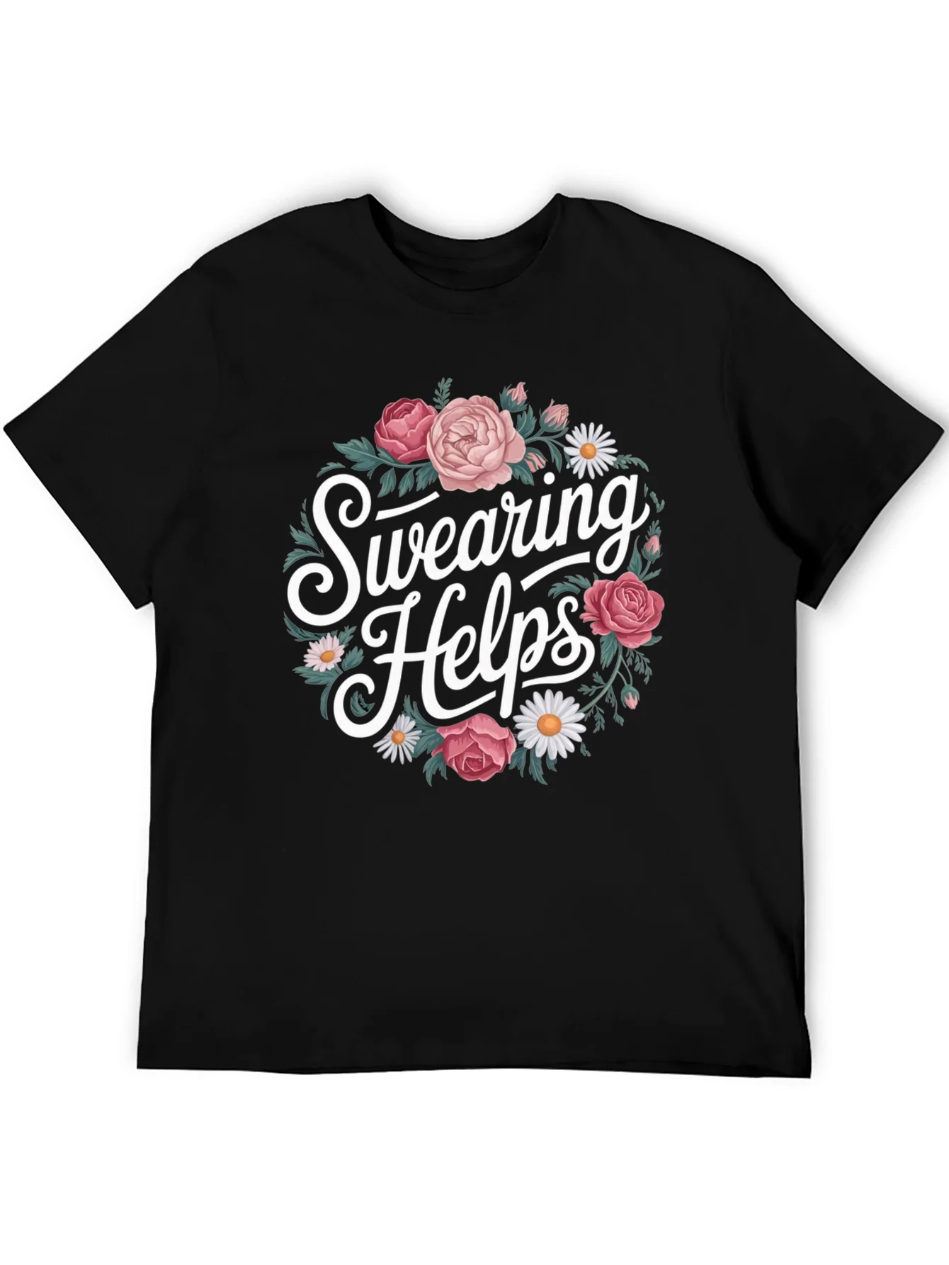 Swearing Helps Floral Graphic T-Shirt