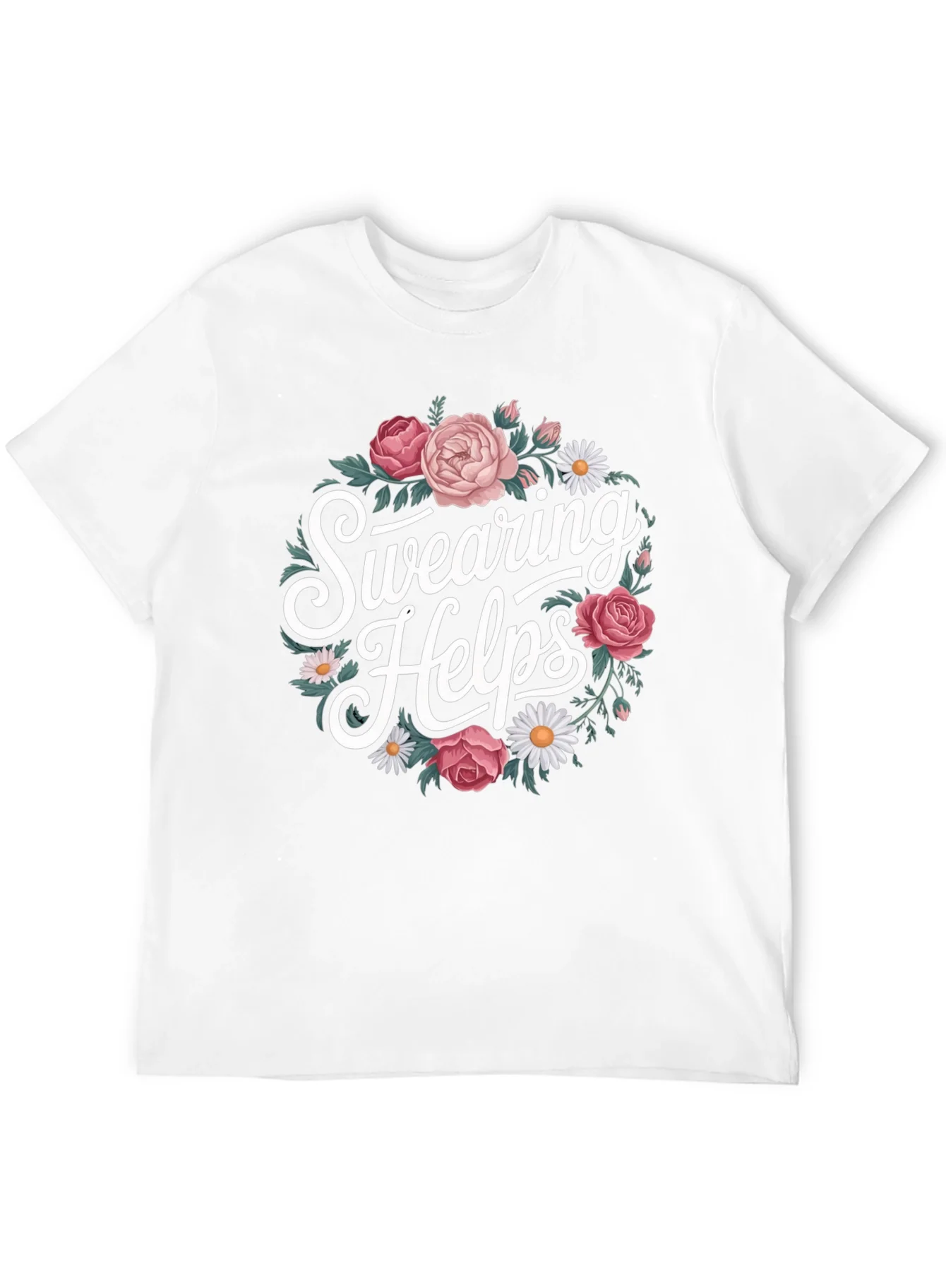 Swearing Helps Floral Graphic T-Shirt