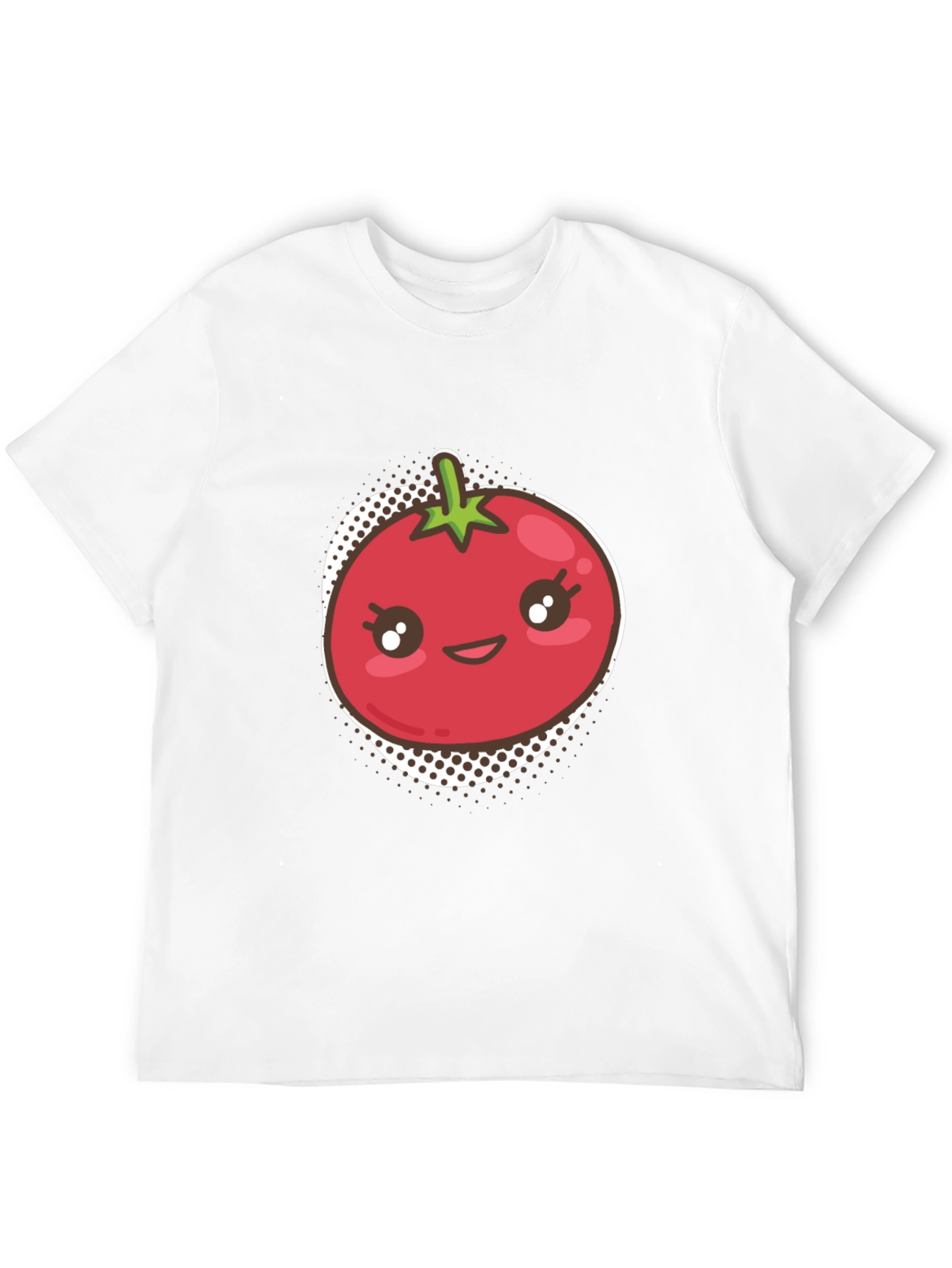 Tomato Kawaii Graphic T-Shirt - Unisex Black Tee