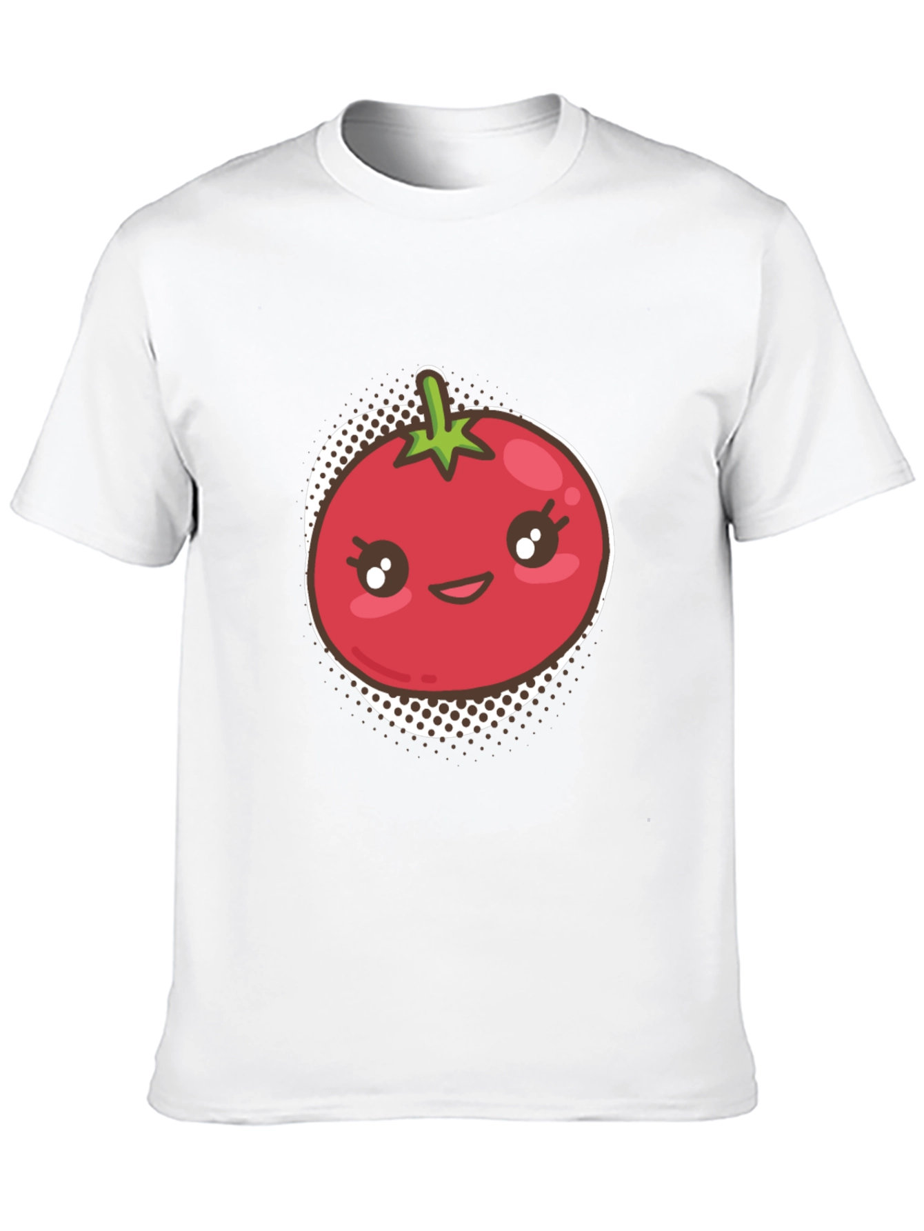 Tomato Kawaii Graphic T-Shirt - Unisex Black Tee