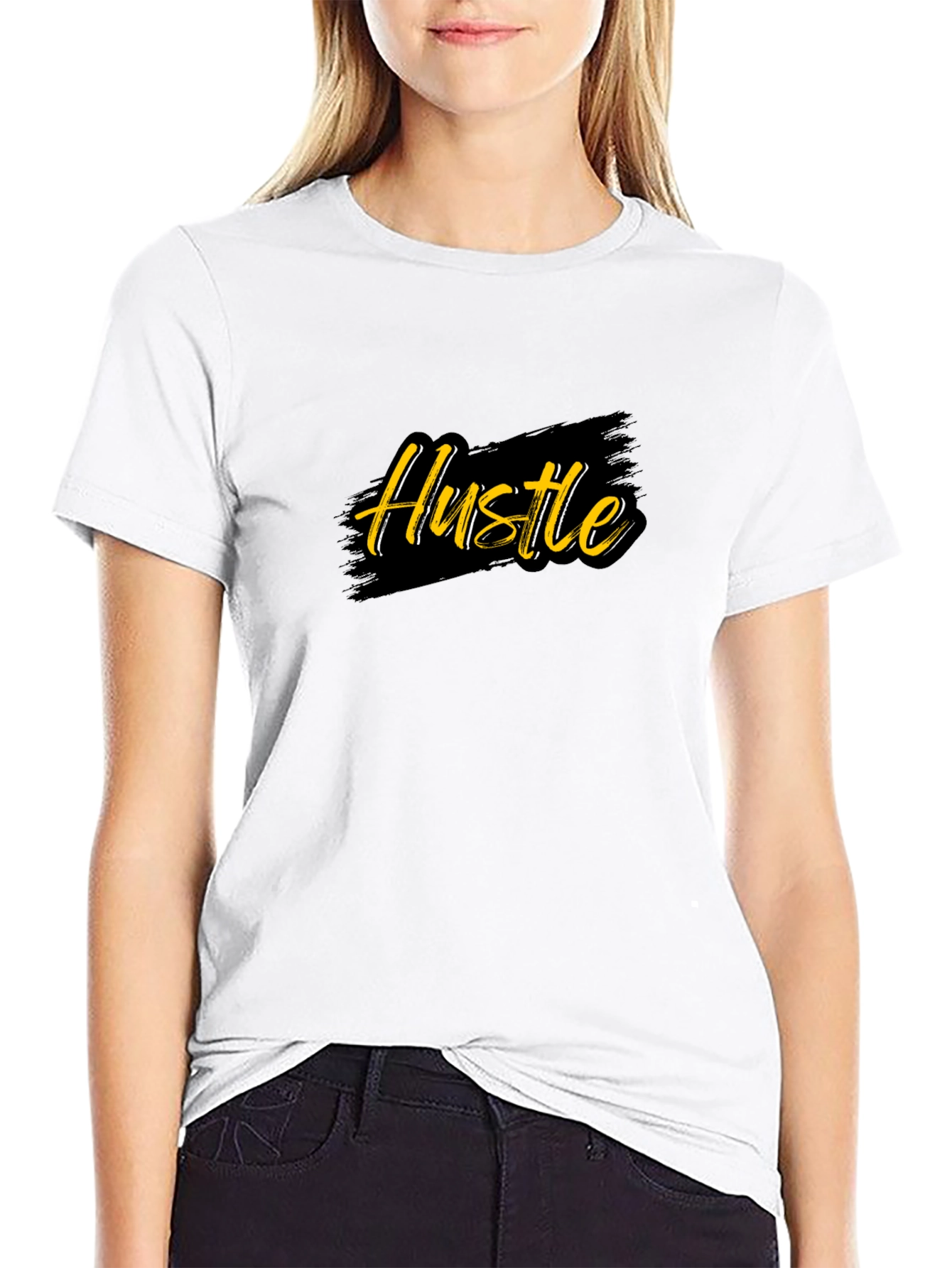 Mens Black Hustle Graphic T-Shirt