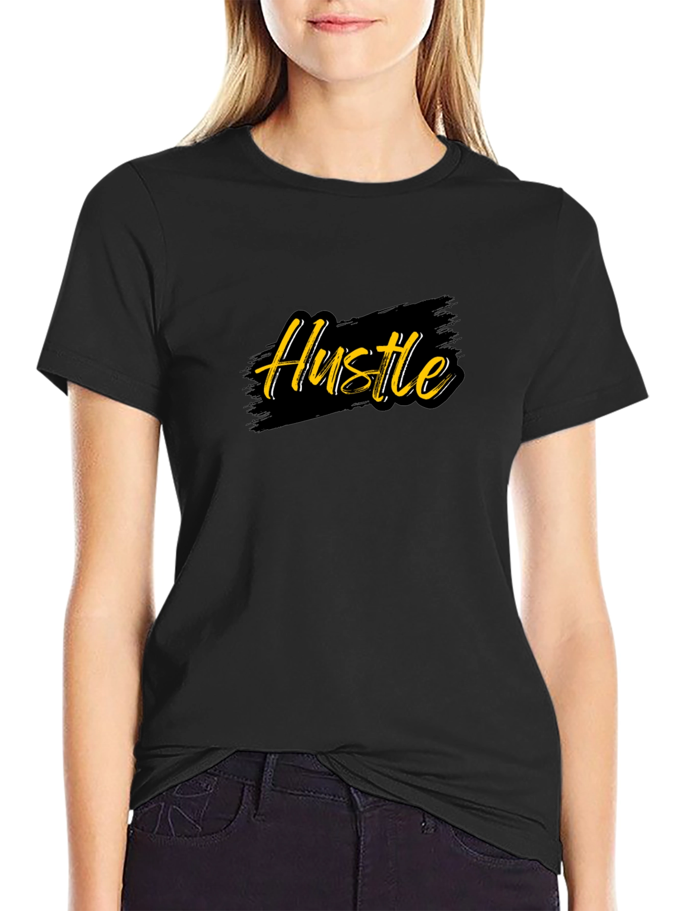Mens Black Hustle Graphic T-Shirt