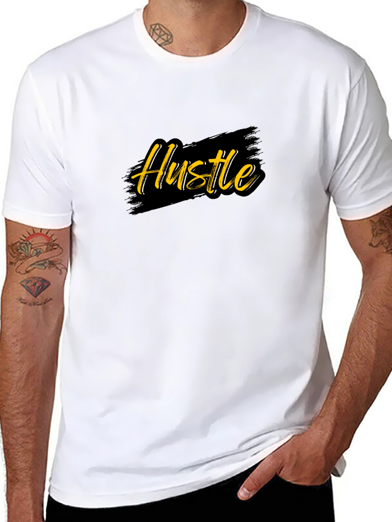 Mens Black Hustle Graphic T-Shirt
