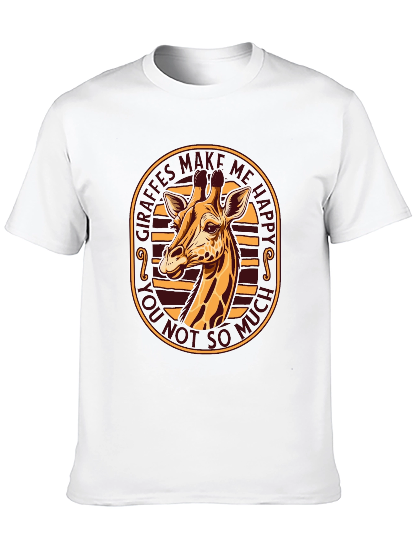 Giraffe Make Me Happy Graphic Tee - Black