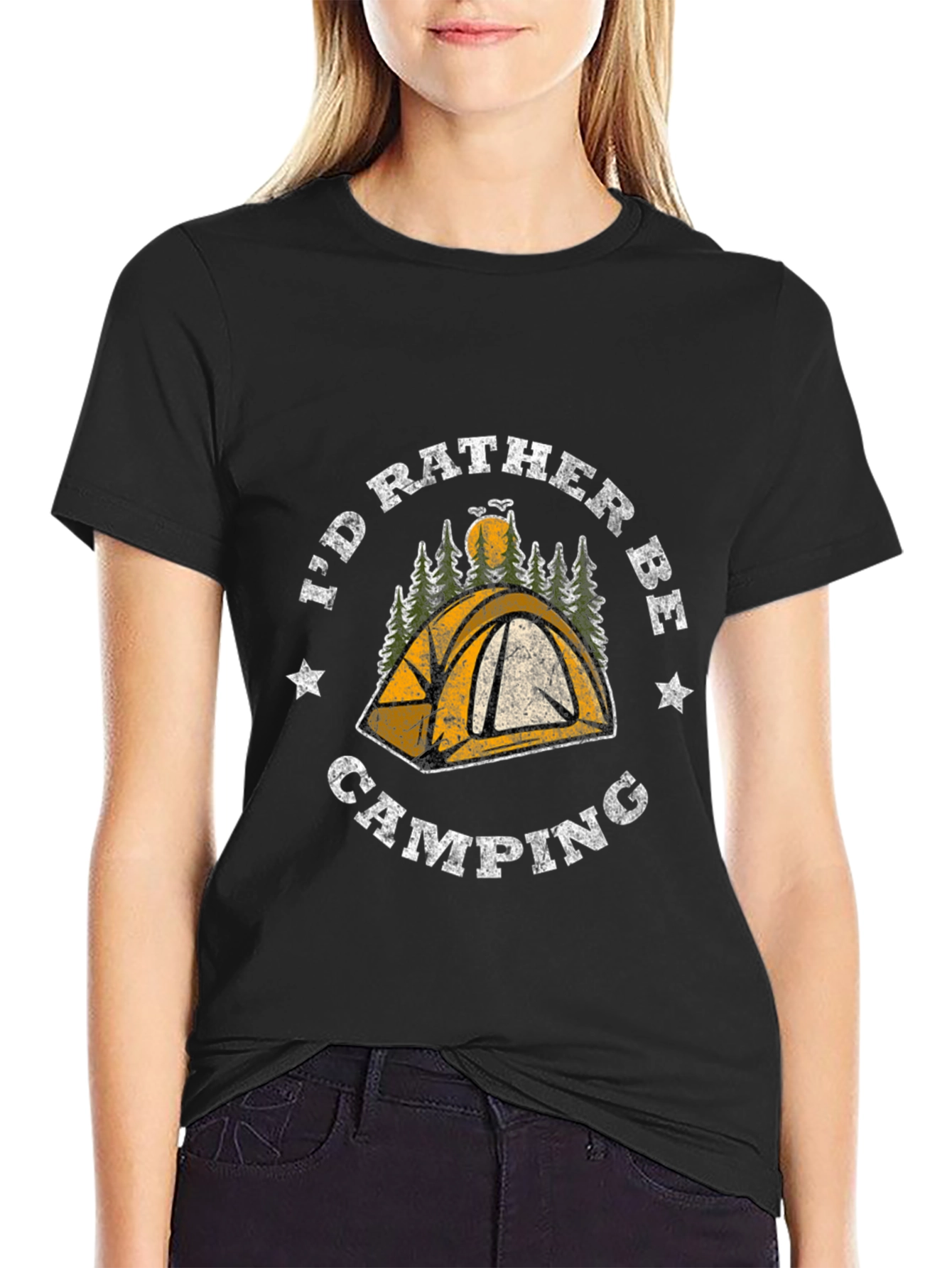 Camping Graphic T-Shirt - Id Rather Be Camping Tee
