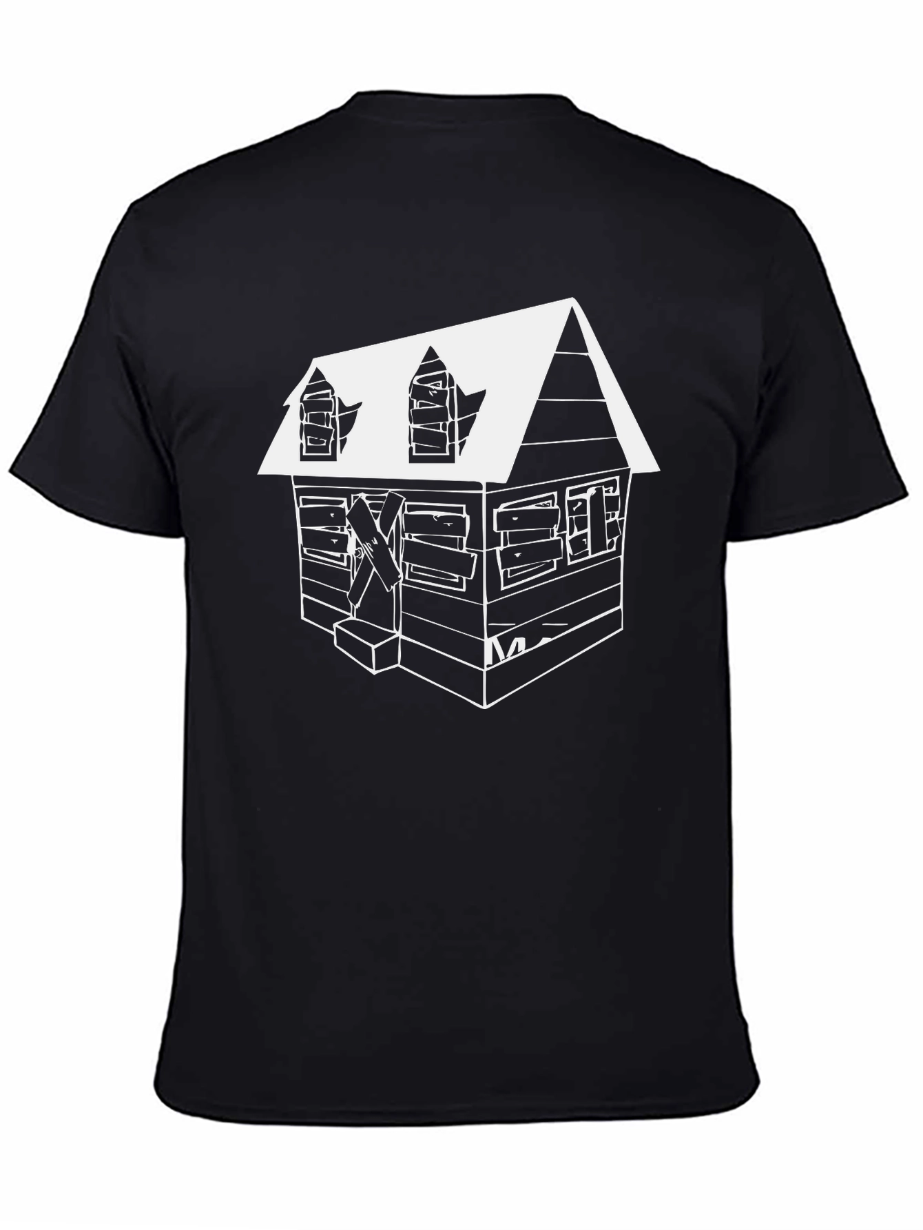 Haunted Cabin Graphic Tee - Mens Black T-Shirt