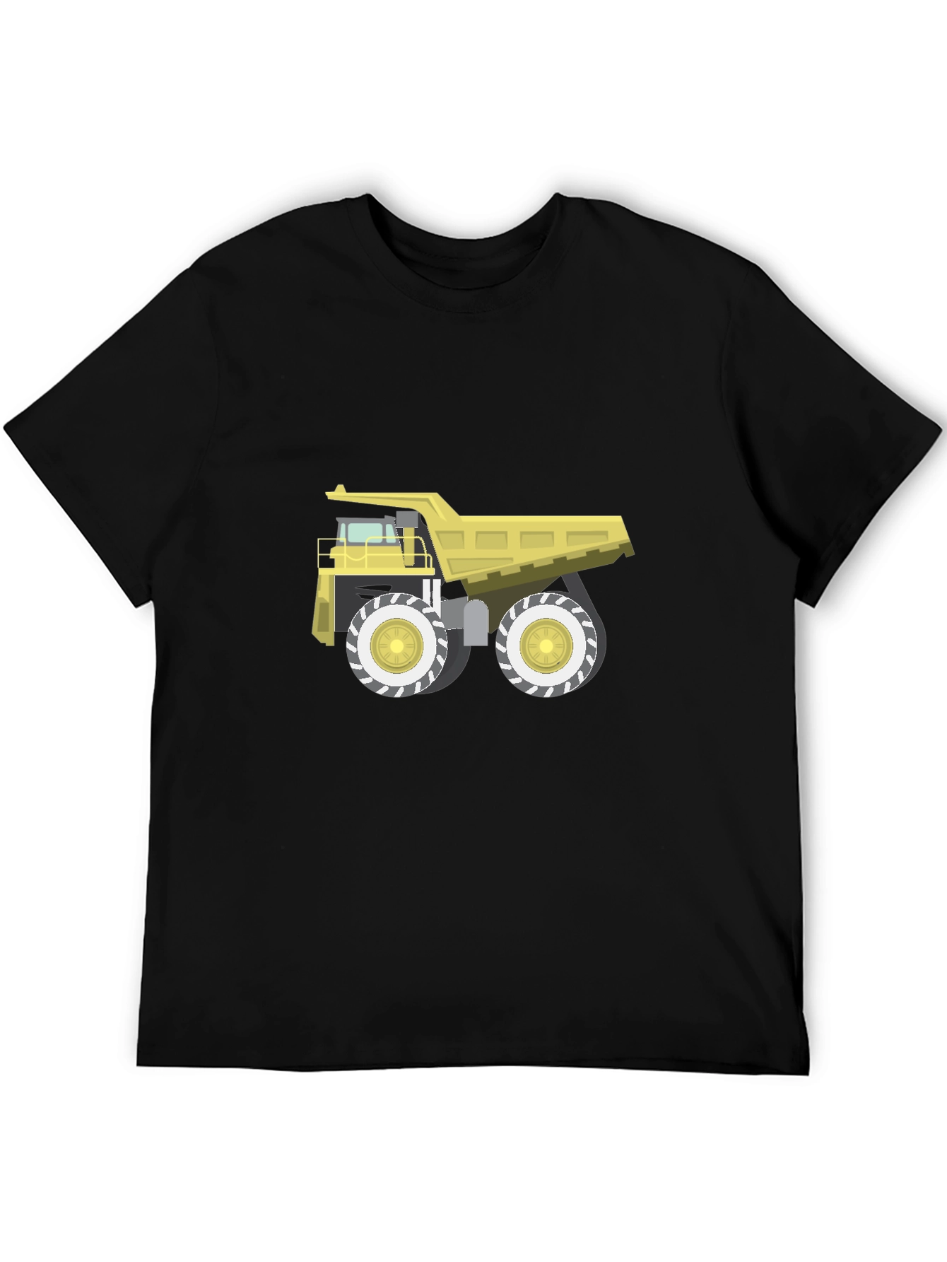 Dump Truck Graphic Tee - Black Cotton T-Shirt