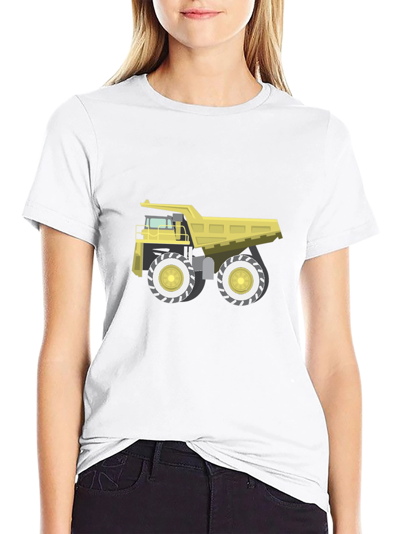 Dump Truck Graphic Tee - Black Cotton T-Shirt