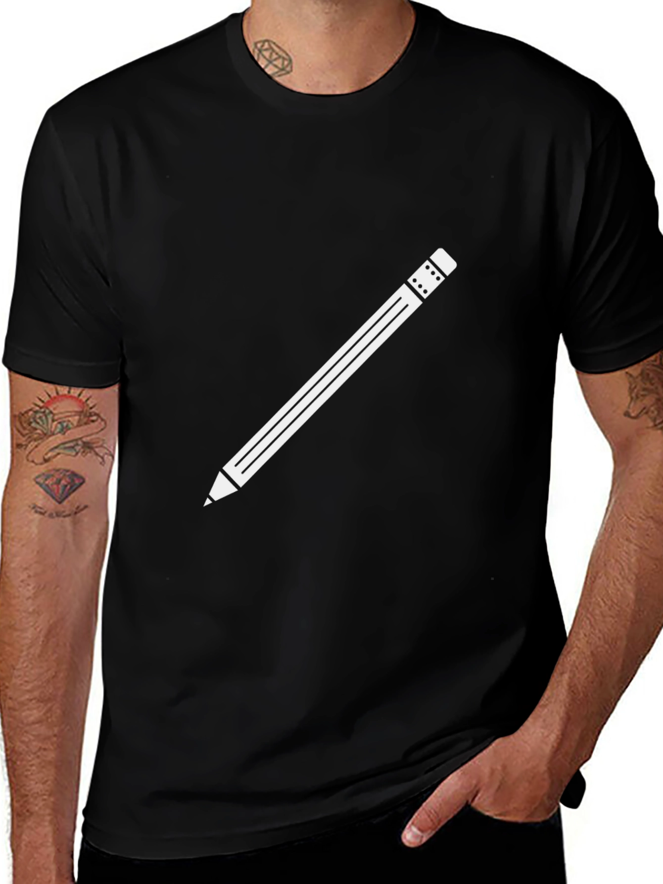 Pencil Graphic T-Shirt - Cool Casual Tee