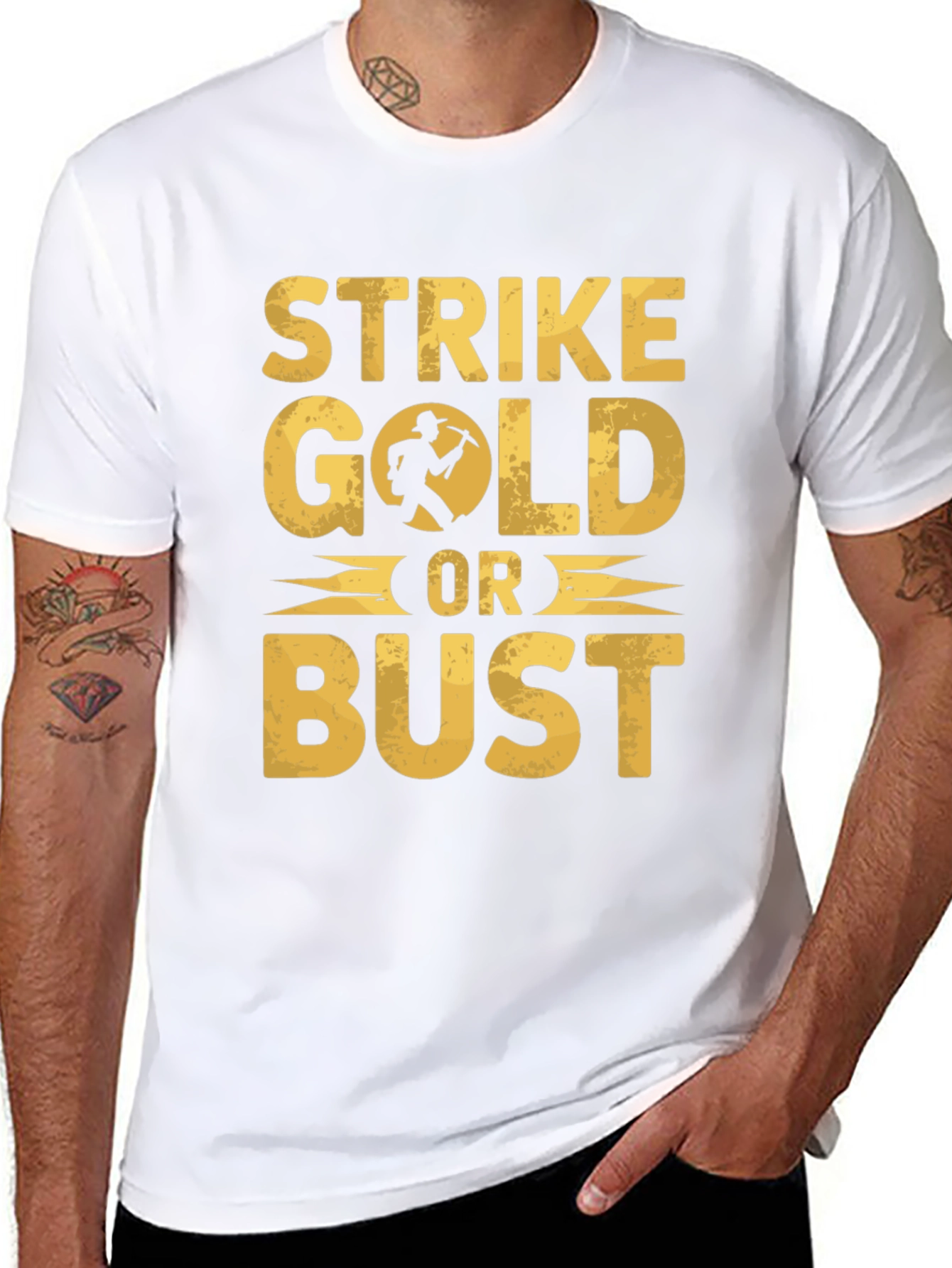 Strike Gold Or Bust Graphic T-Shirt - Black