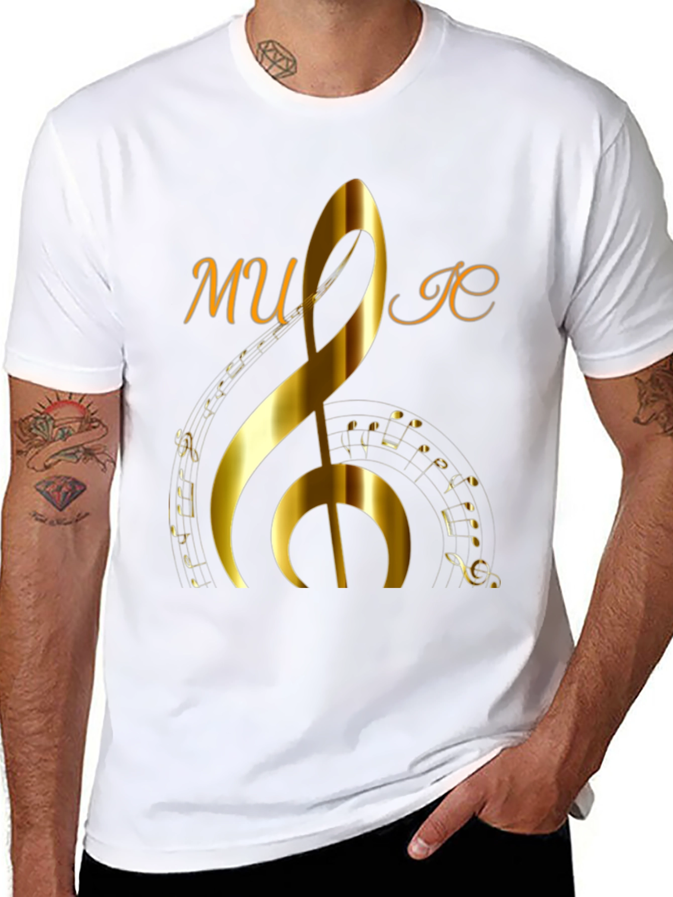 Music Note Graphic Print T-Shirt