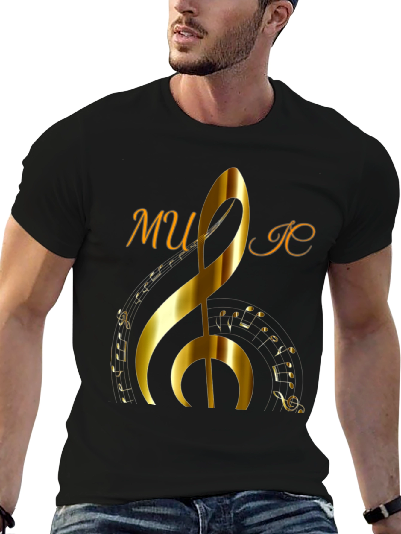 Music Note Graphic Print T-Shirt