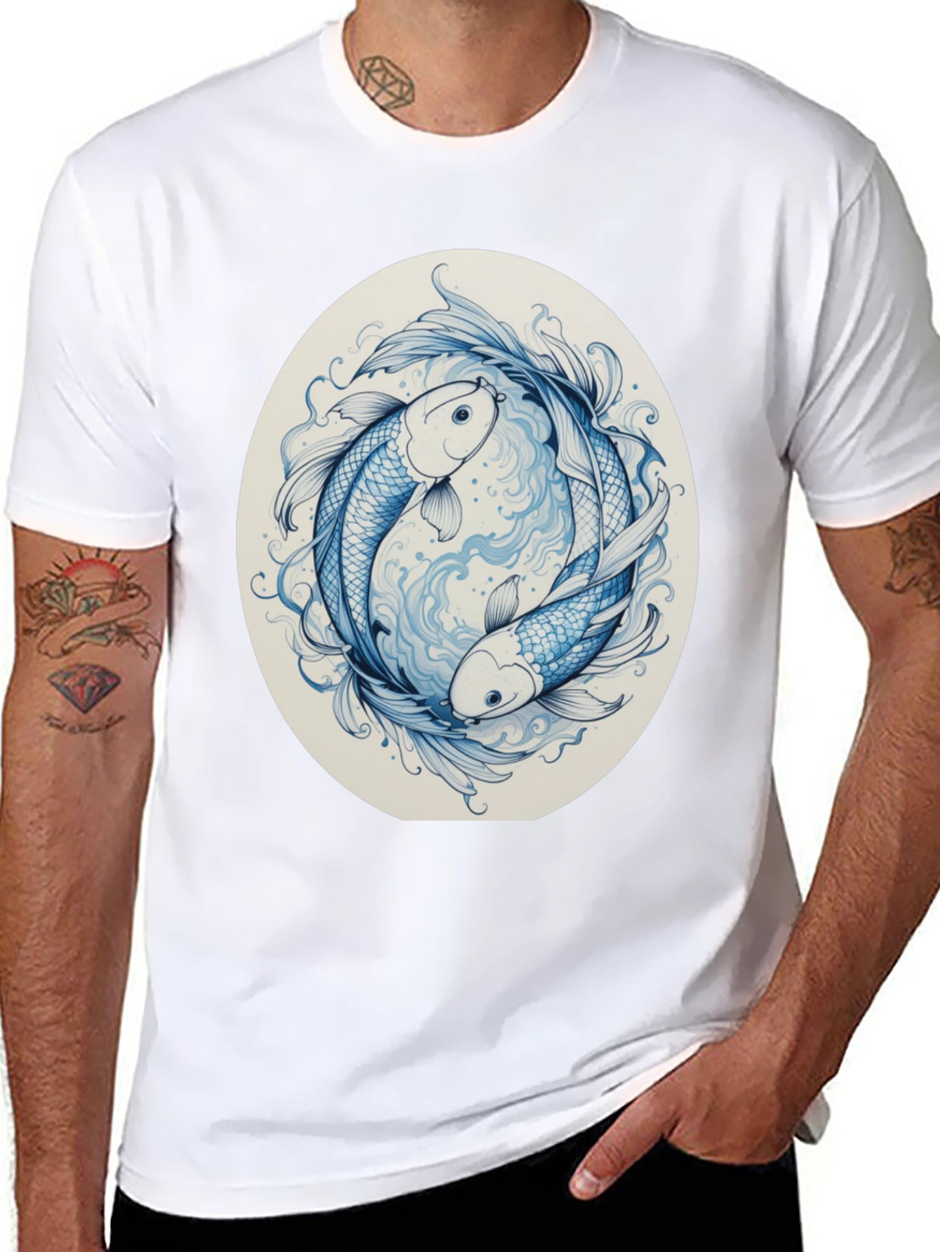 Yin Yang Koi Fish Graphic Tee