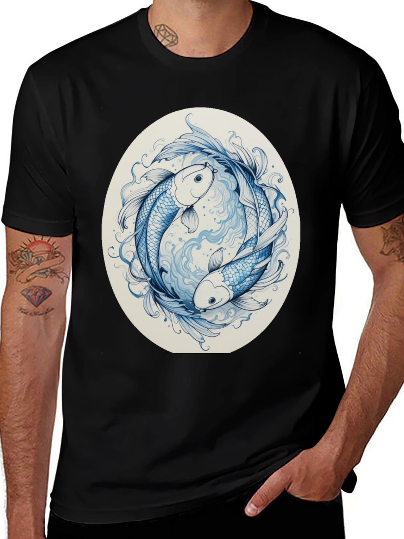 Yin Yang Koi Fish Graphic Tee