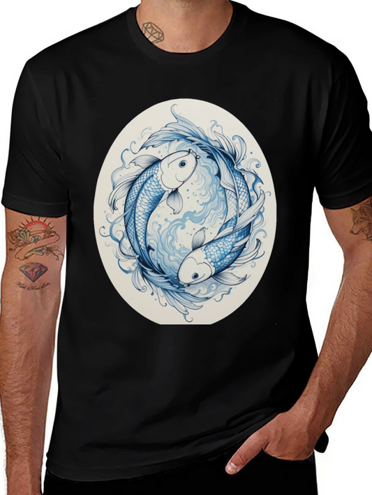 Yin Yang Koi Fish Graphic Tee