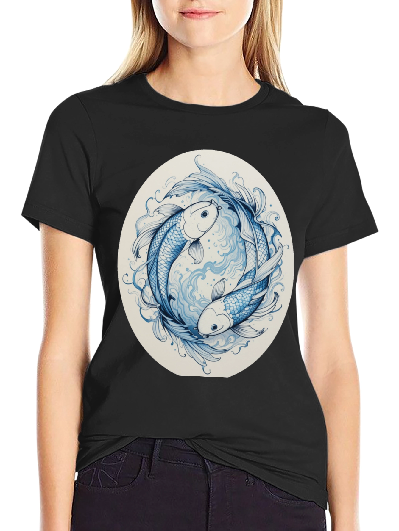 Yin Yang Koi Fish Graphic Tee